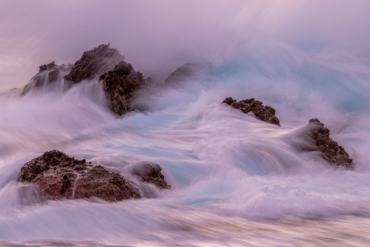 the wild waves of the north coast at sunset