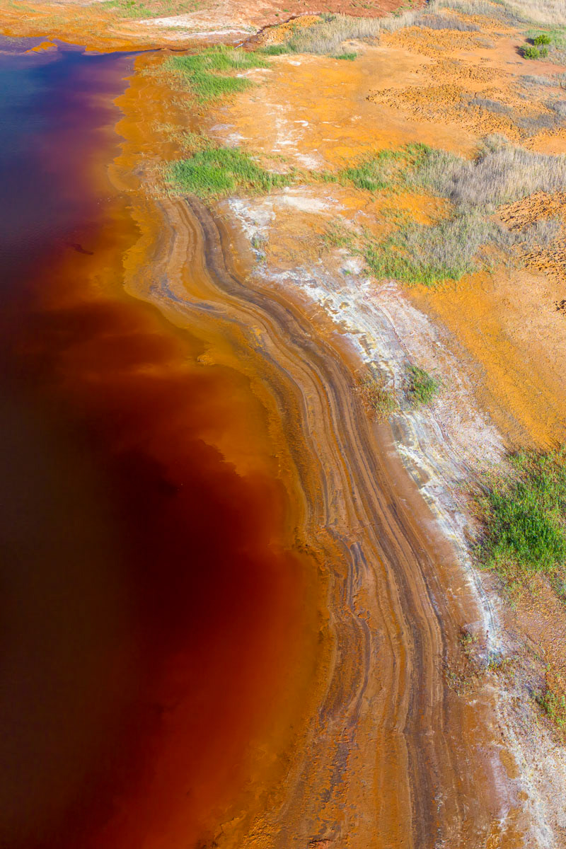drone footage of a nearby reservoir