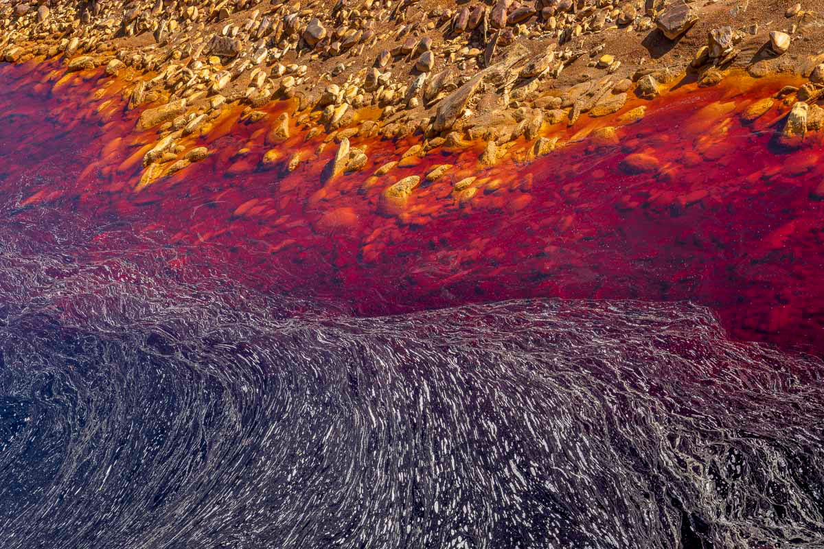 another location - foam running along the shore