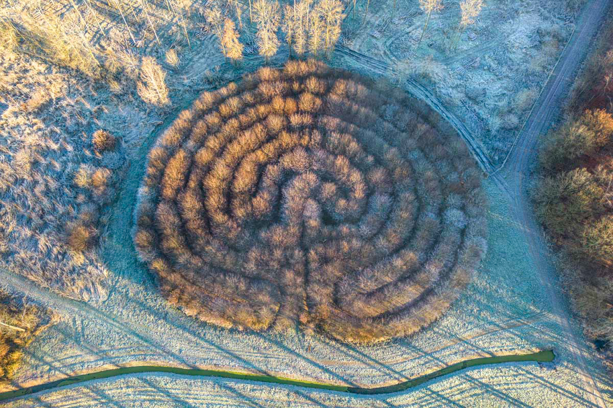 labyrinth in winter