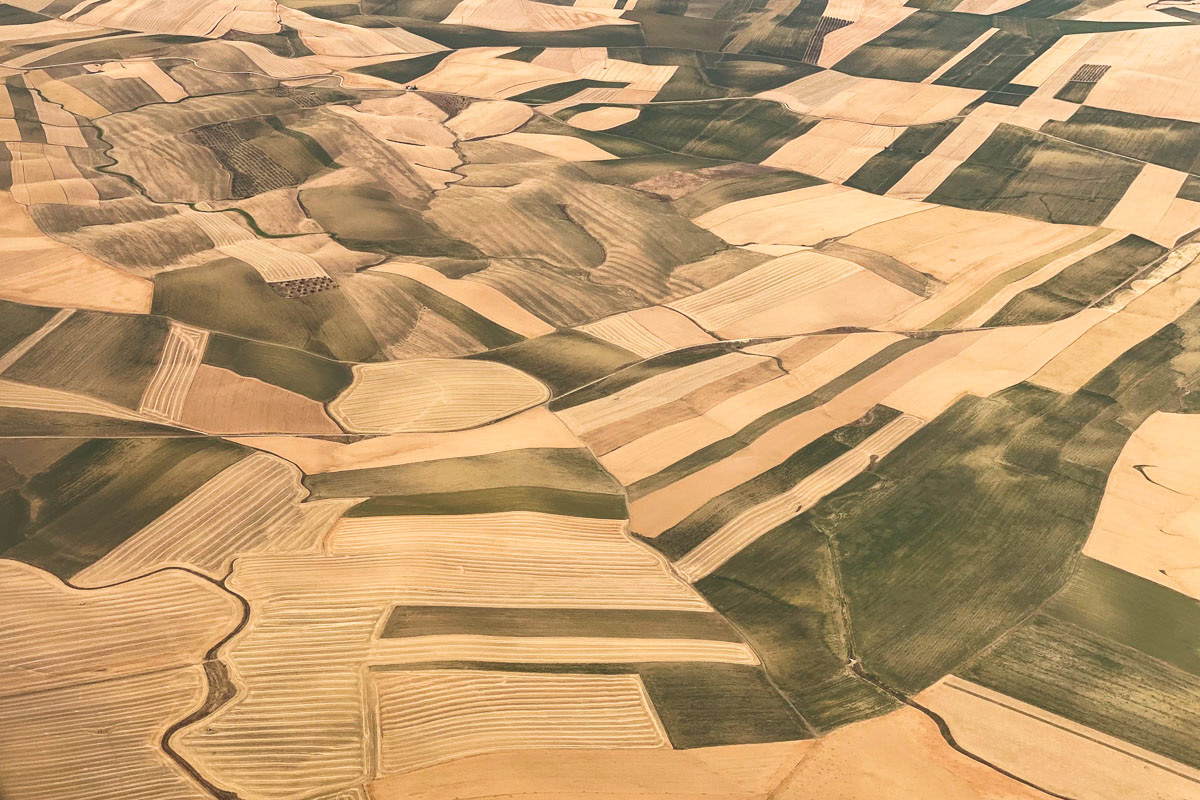 view from the airplane (spanish farmland)