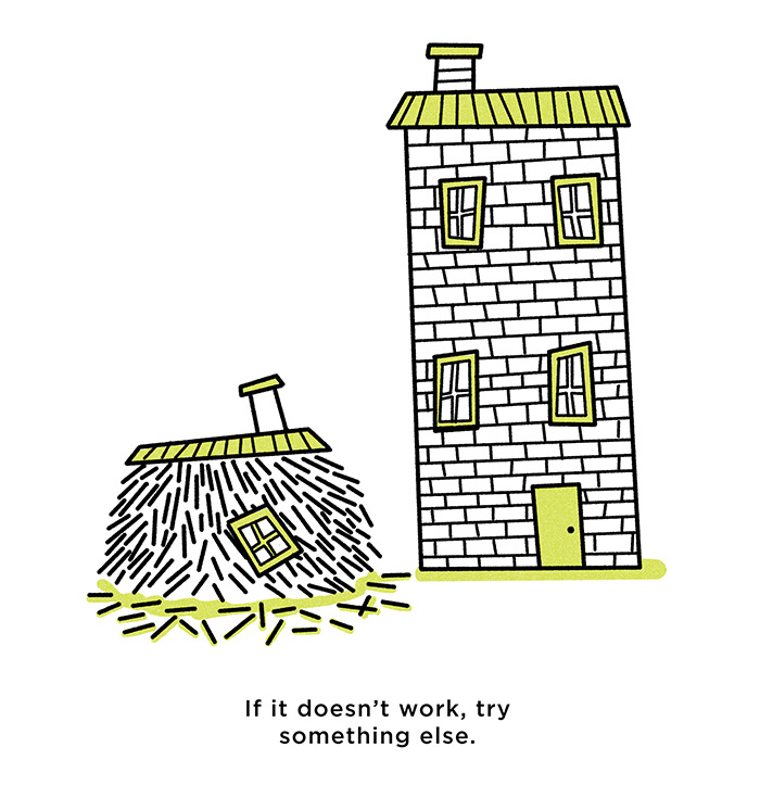 Series of drawings to illustrate how to tackle design problems.