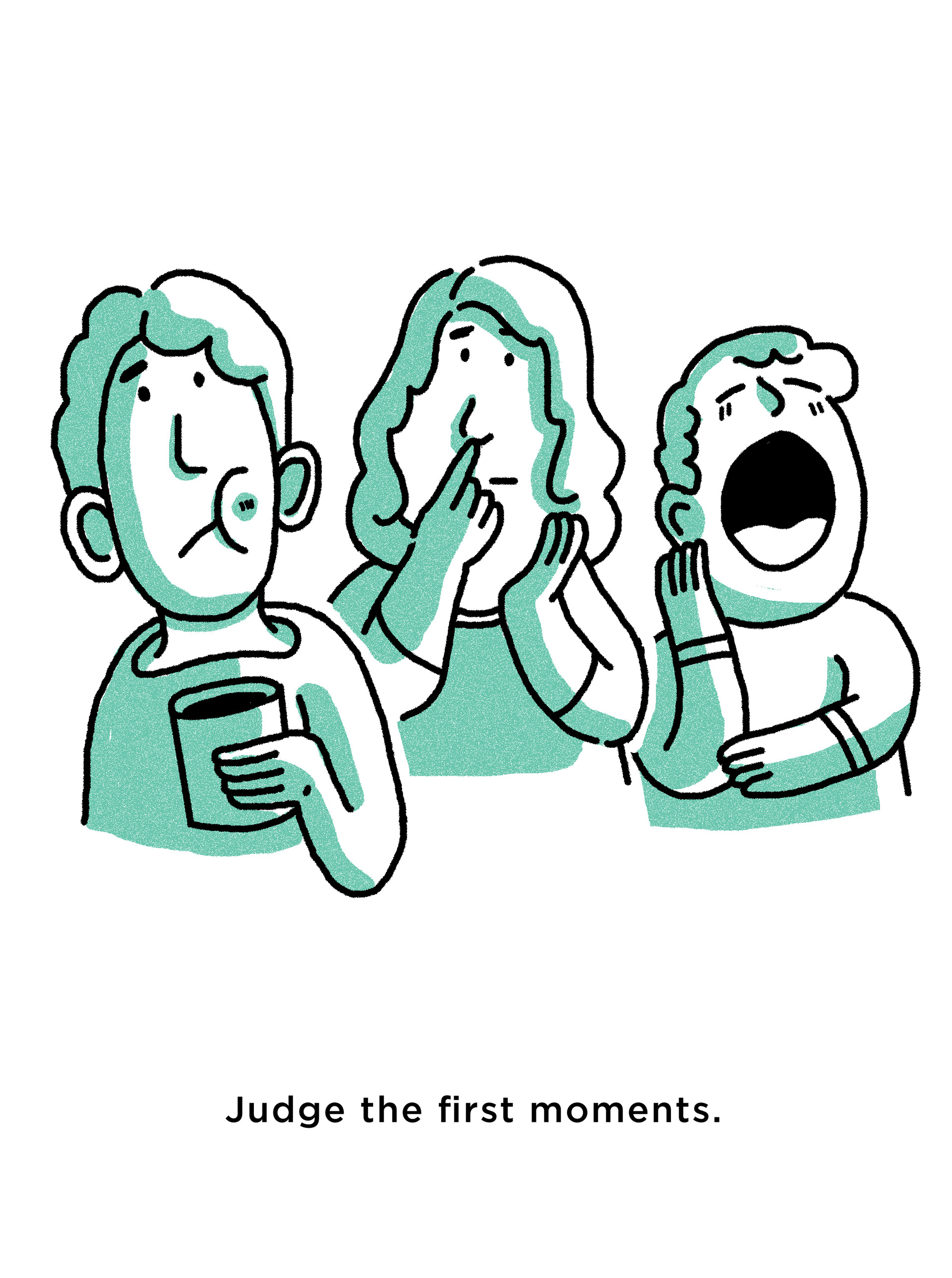 Series of drawings to illustrate how to tackle design problems.