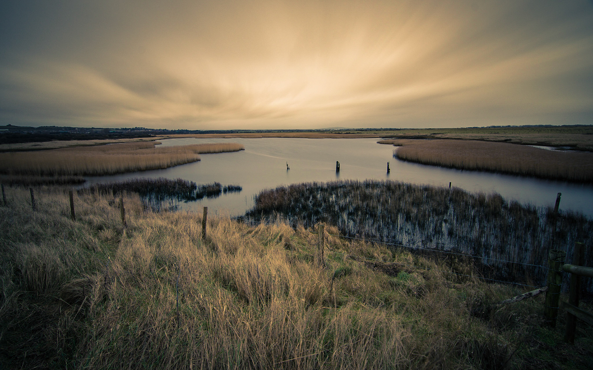 With the kids off with their grandparents I took the opportunity to pop to Farlington Marshes on a wet and windy day. This was my favourite, I loved the way the long shutter speed combined with the wide angle lens makes the sky point towards the middle.