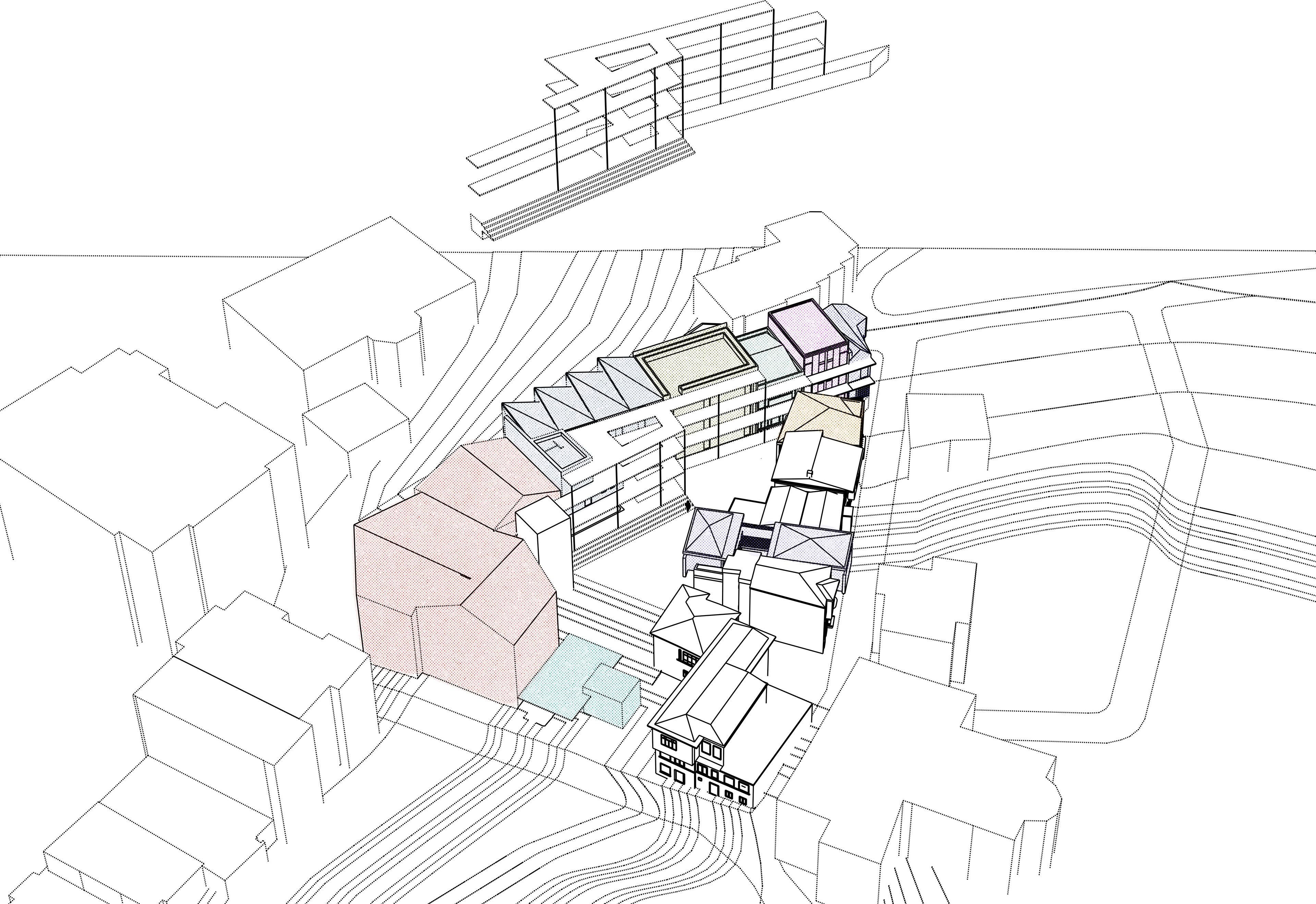 Diversification of form and materials on the proposed buildings