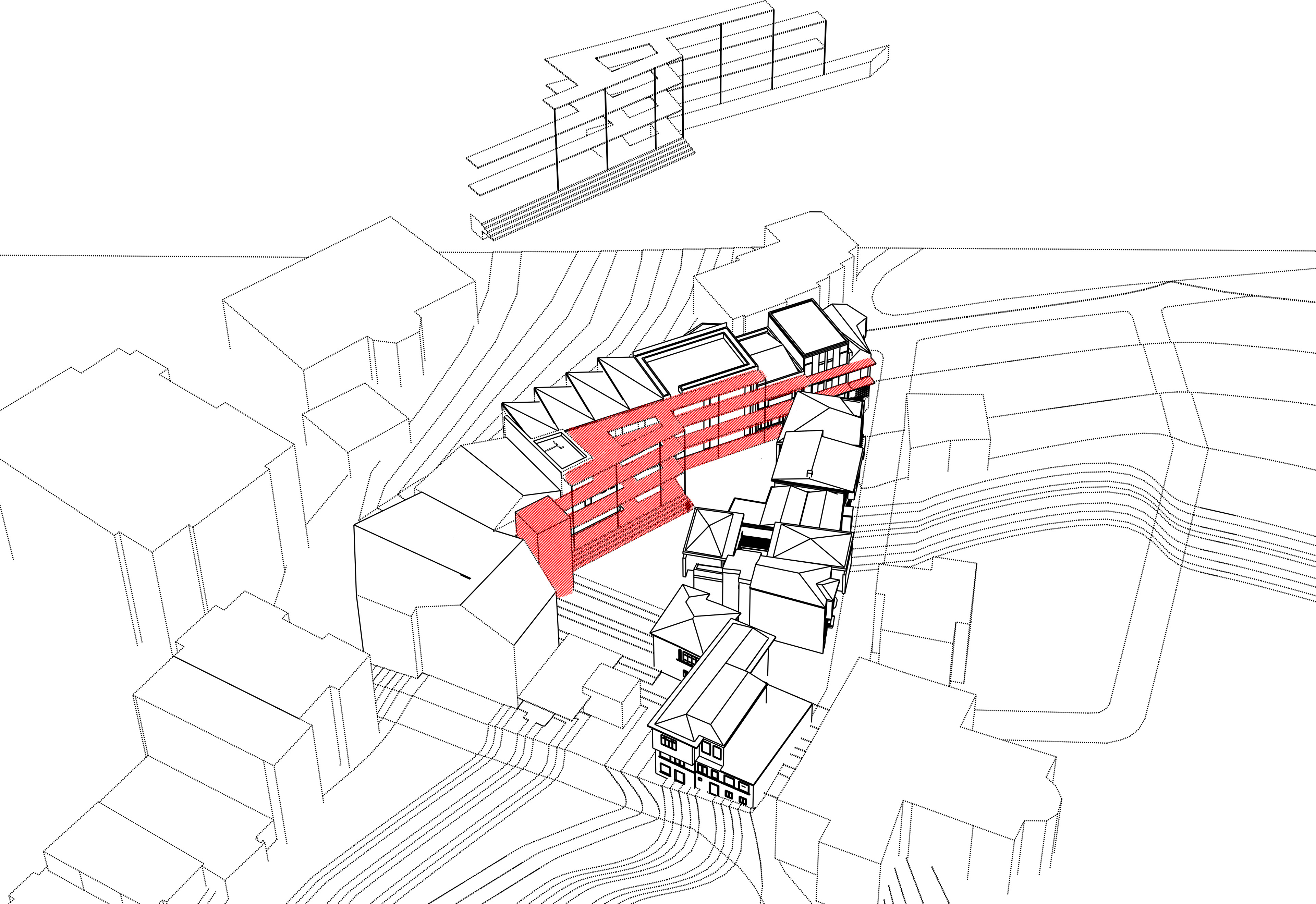 Circulation that connects the housing complex