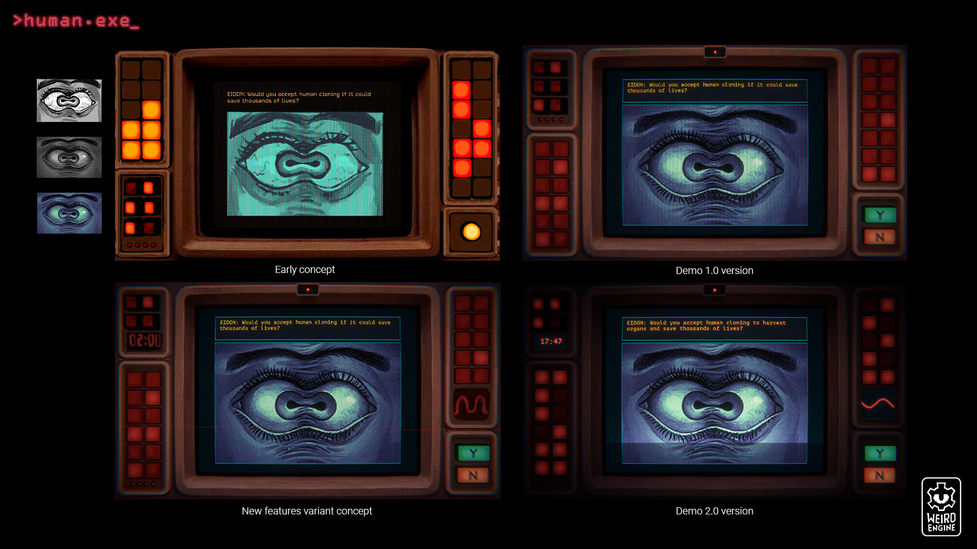 UI concepts and progression.