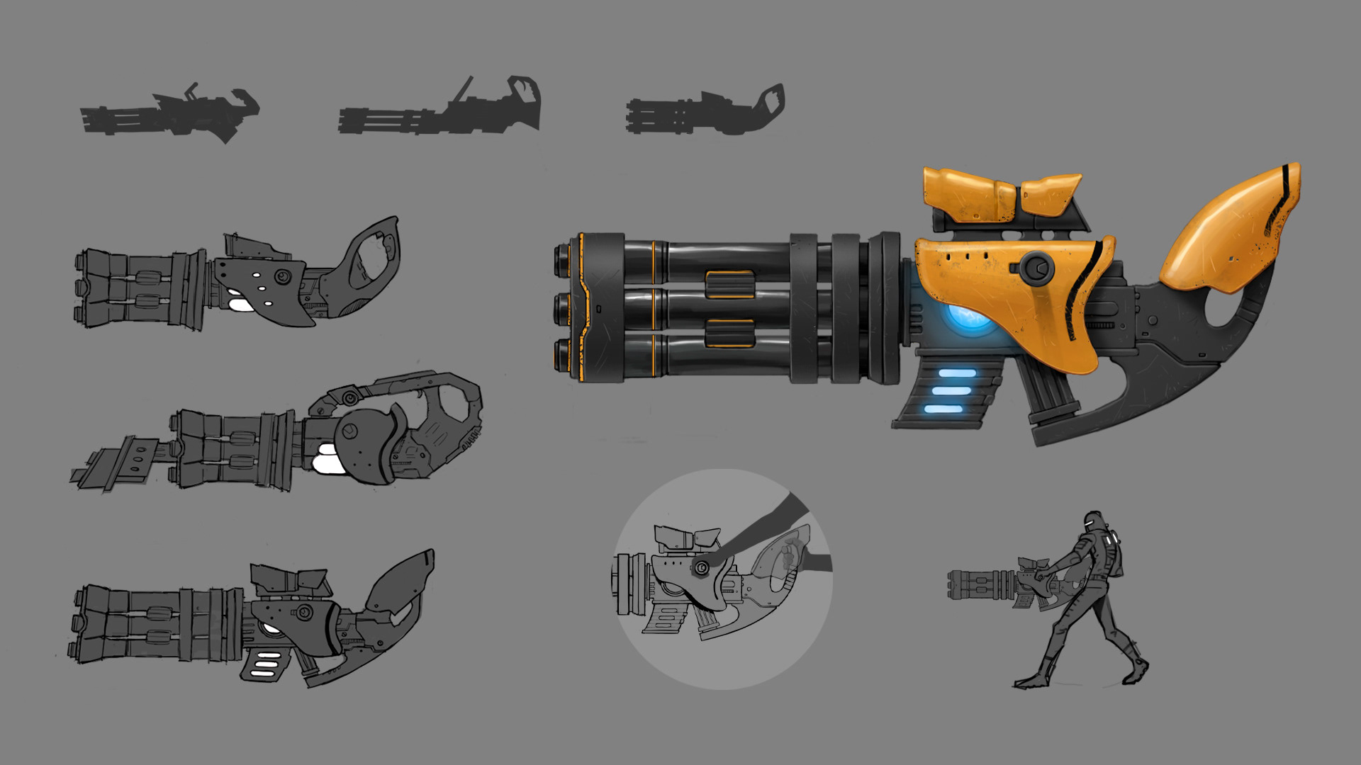 Sci-fi machine gun concept (2023).