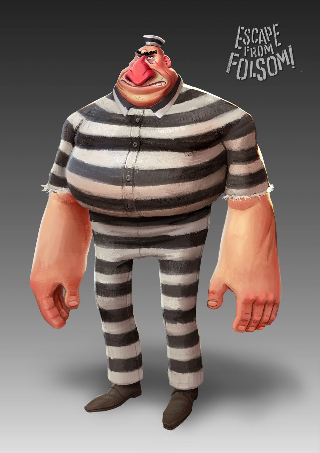 Character design of a 1950's imprisoned crook (2022).