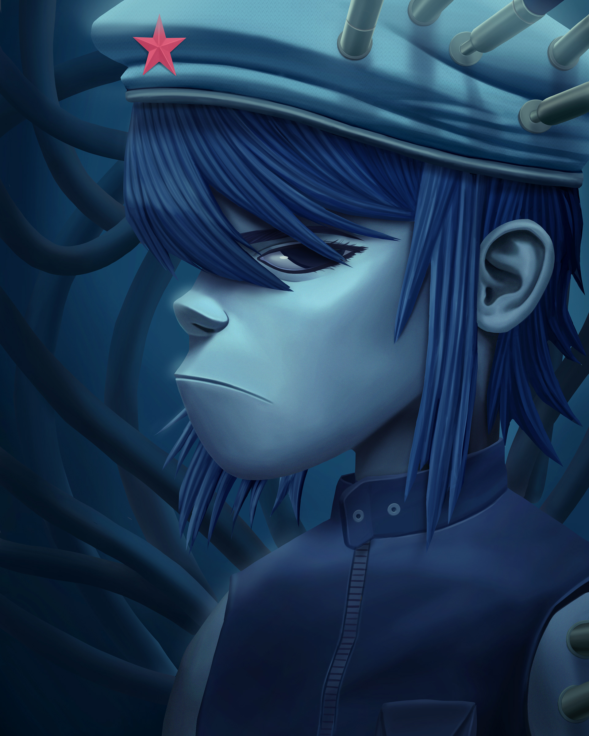 Noodle, inspired by Jamie Hewllet's art for the band Gorillaz.