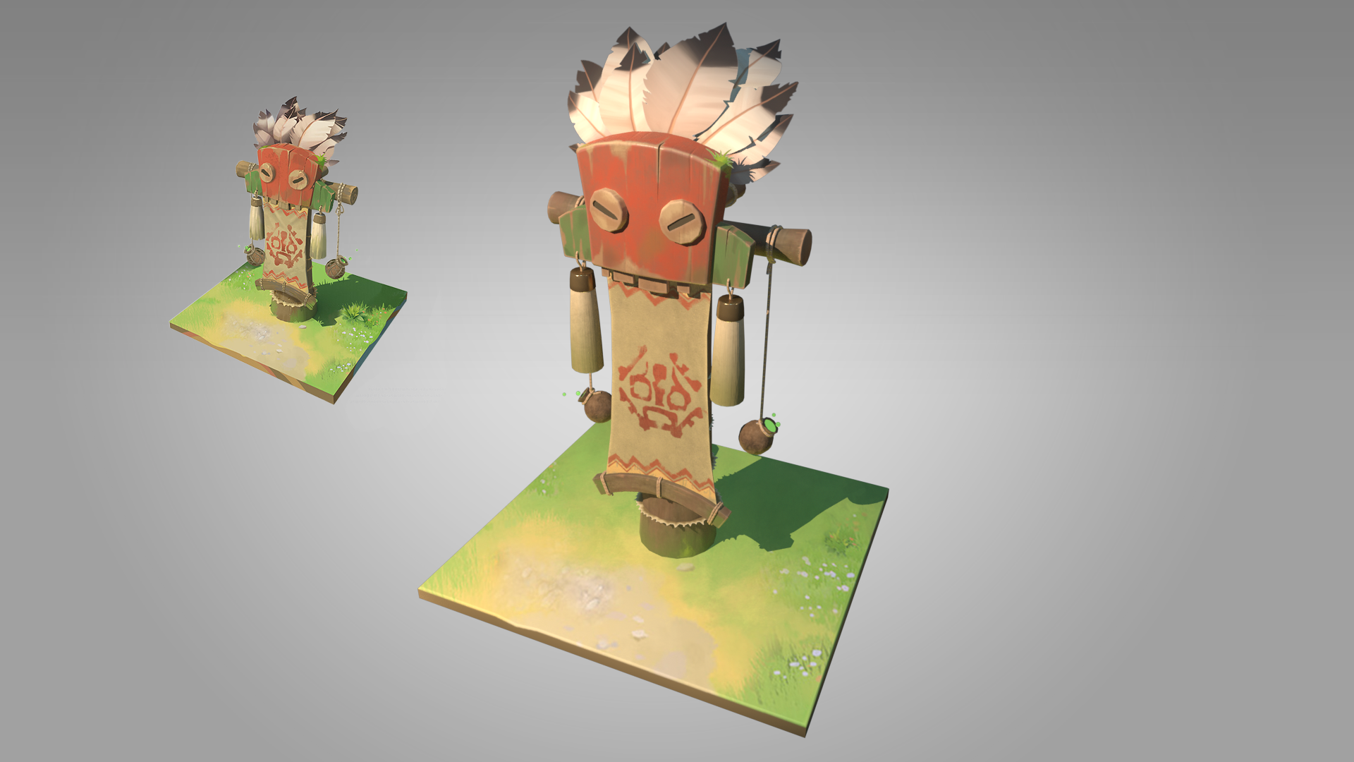 Game-ready asset. 22.3K tris, 2 texture sets. Concept by Anfei Yu.