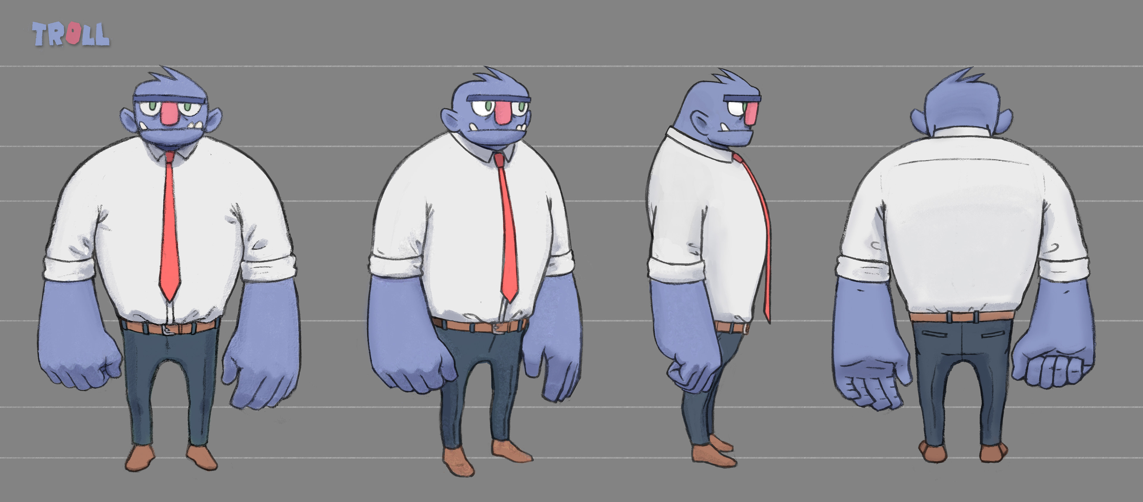 Character sheet for the main character of 'Troll'.