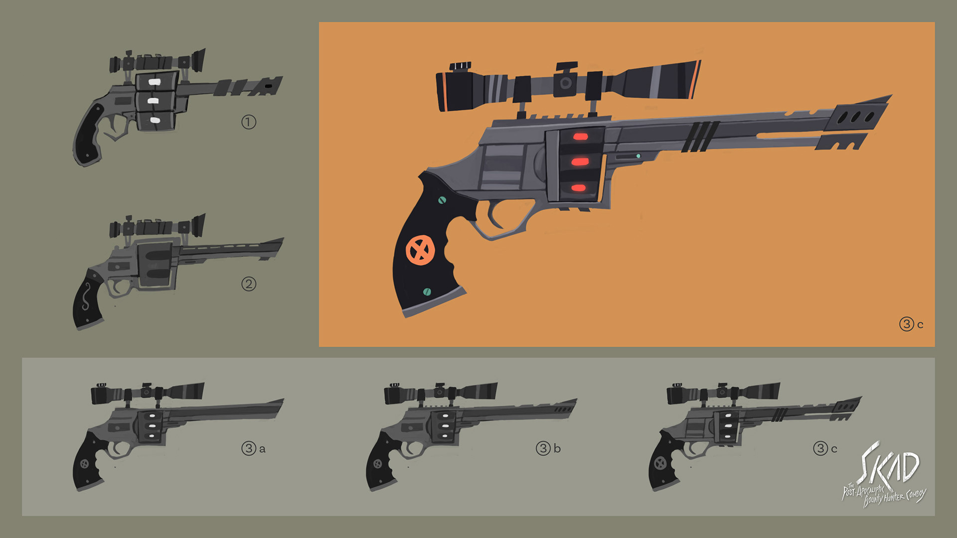 Post-apocalyptic cowboy bounty hunter's pistol (2022).