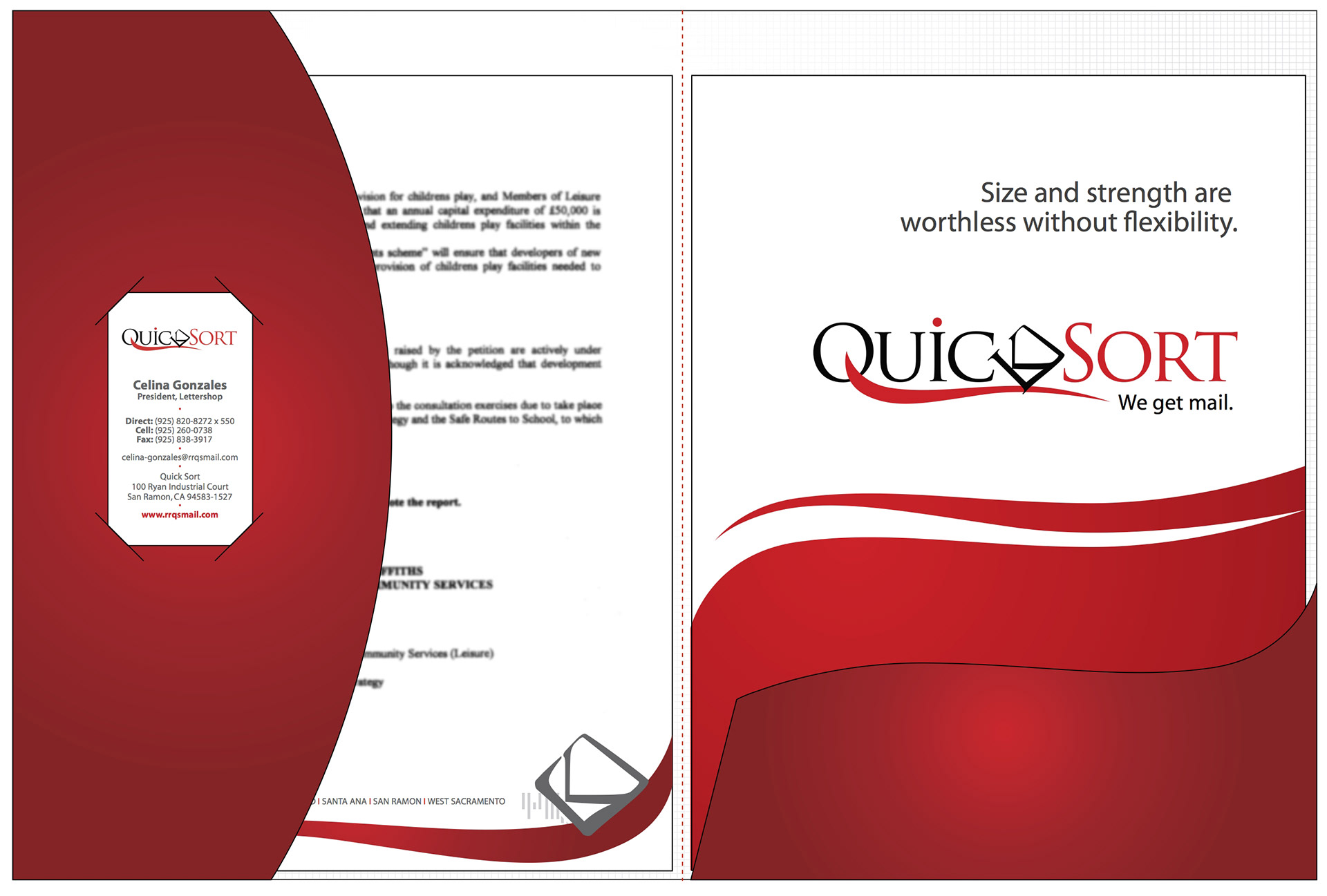 Branded Folder - Inside + Trifold Brochure & Business Card
