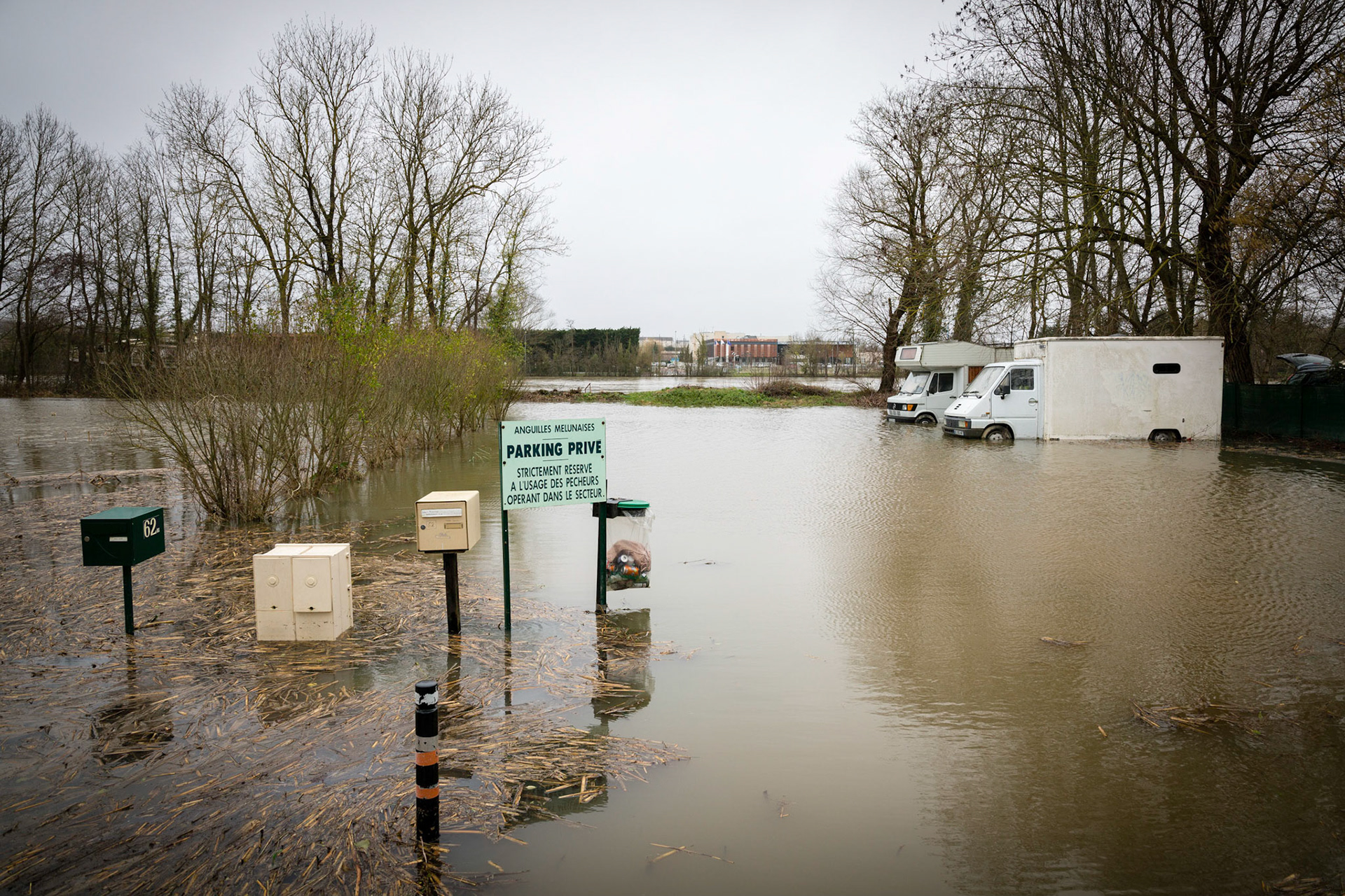 Crue de la Seine à Melun. Melun, FRANCE - 23/01/2018
