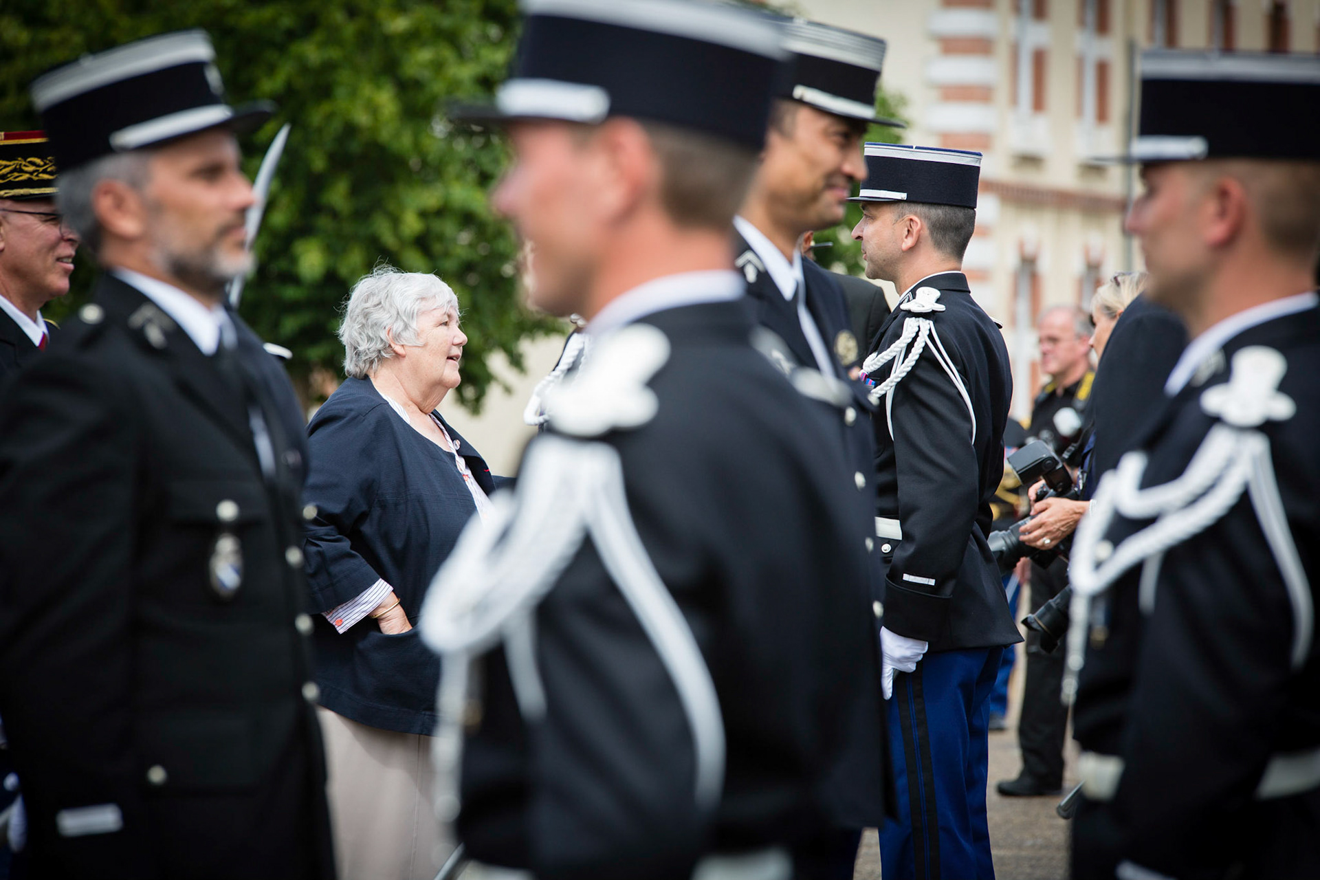 Jacqueline Gourault (secrétaire d'Etat auprès du ministre de l'intérieur) à l'école des officiers de gendarmerie de Melun. Melun, FRANCE - 20/07/2018