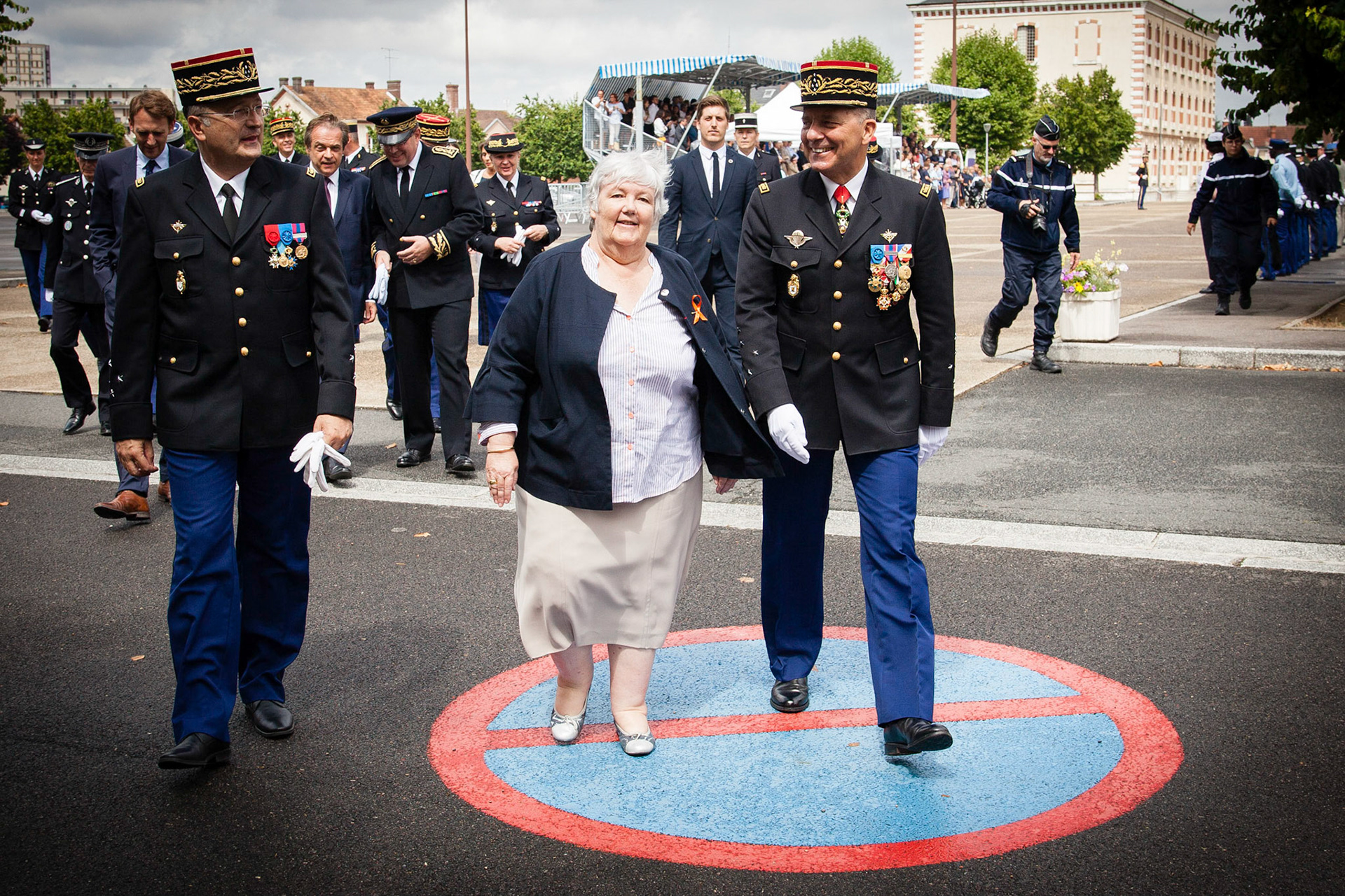 Jacqueline Gourault (secrétaire d'Etat auprès du ministre de l'intérieur) à l'école des officiers de gendarmerie de Melun. Melun, FRANCE - 20/07/2018