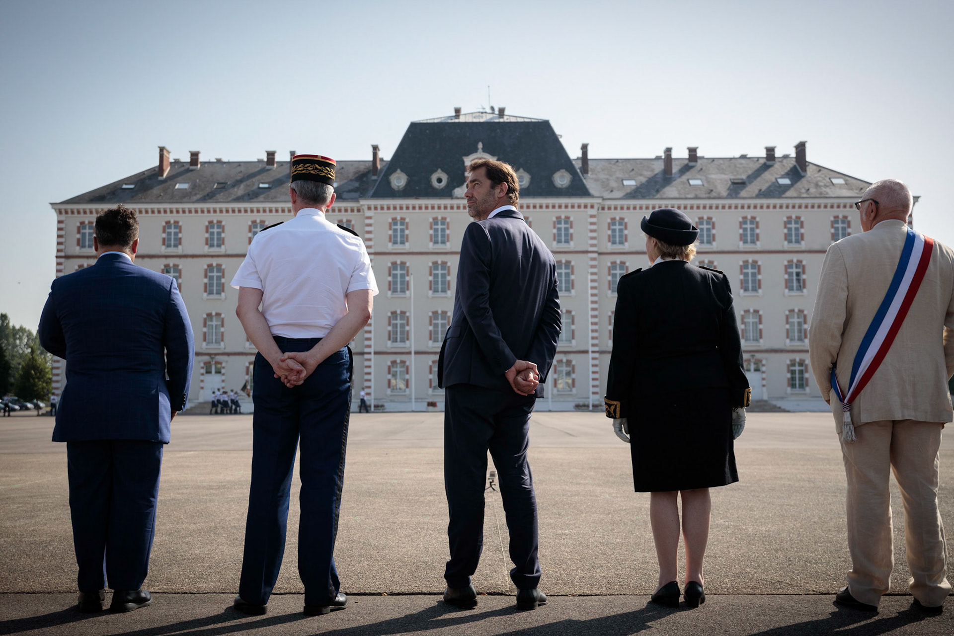 Déplacement de Christophe Castaner (ministre de l'intérieur) à l'École des officiers de la gendarmerie nationale (EOGN) de Melun. Melun, FRANCE - 27/06/2019