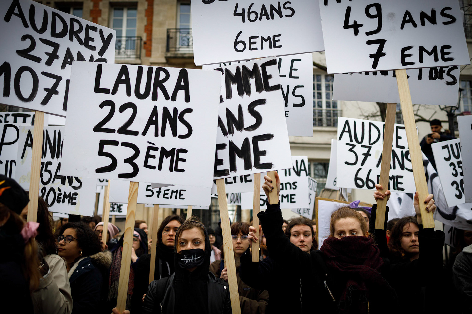 Marche féministe, lors de la Journée internationale des droits des femmes, à Paris, le 08/03/2020.Paris, FRANCE - 08/03/2020