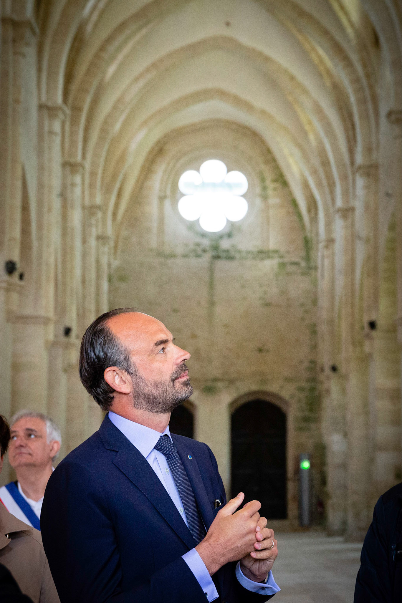 Edouard Philippe (premier ministre) visite l'abbaye de Noirlac, à Bruère-Allichamps. Bruère-Allichamps, FRANCE - 02/05/2018