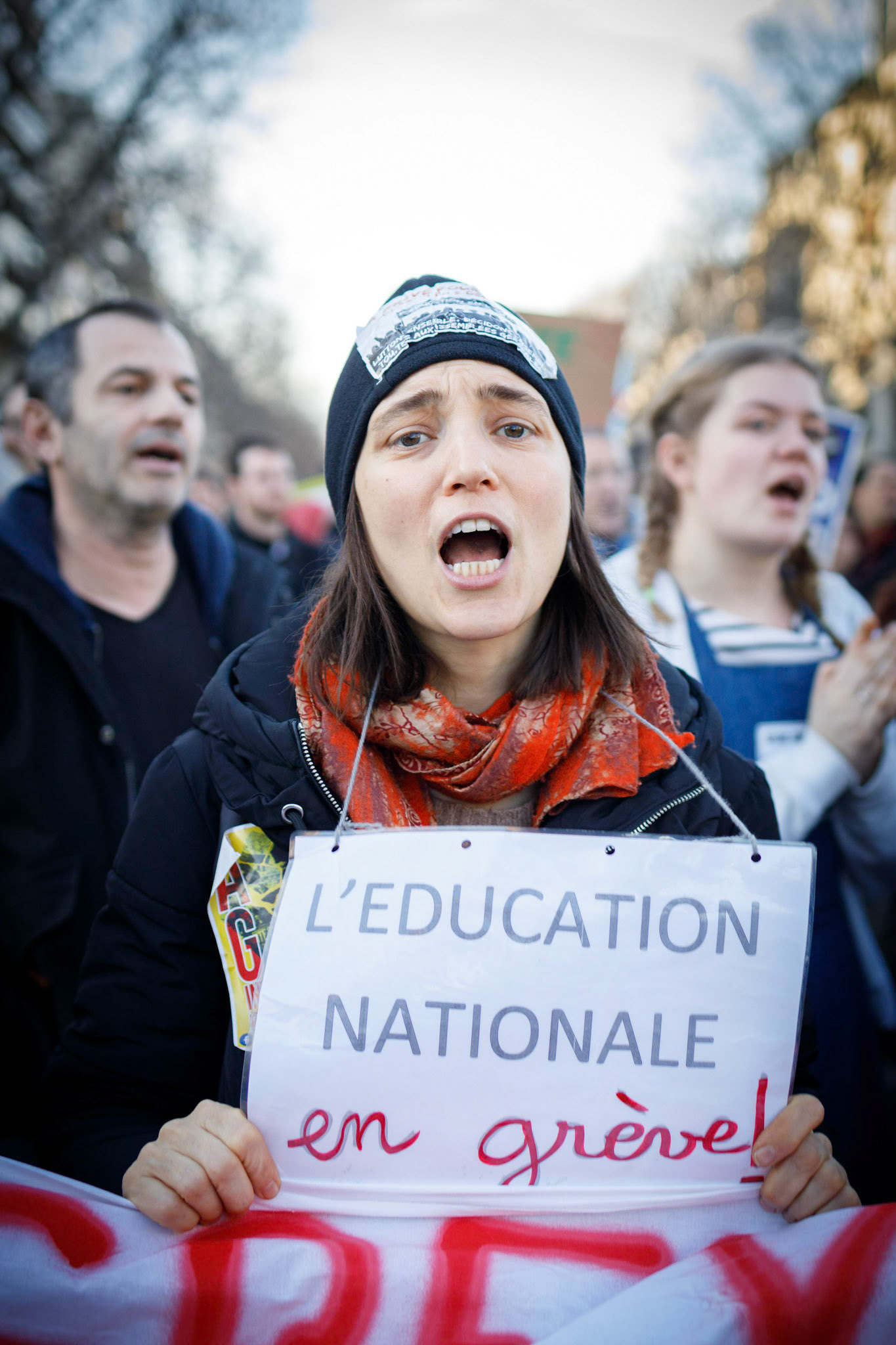 Manifestation intersyndicale (CGT, FO, FSU, Solidaires...) contre la réforme des retraites à Paris, le 16/01/2020.Paris, FRANCE - 16/01/2020