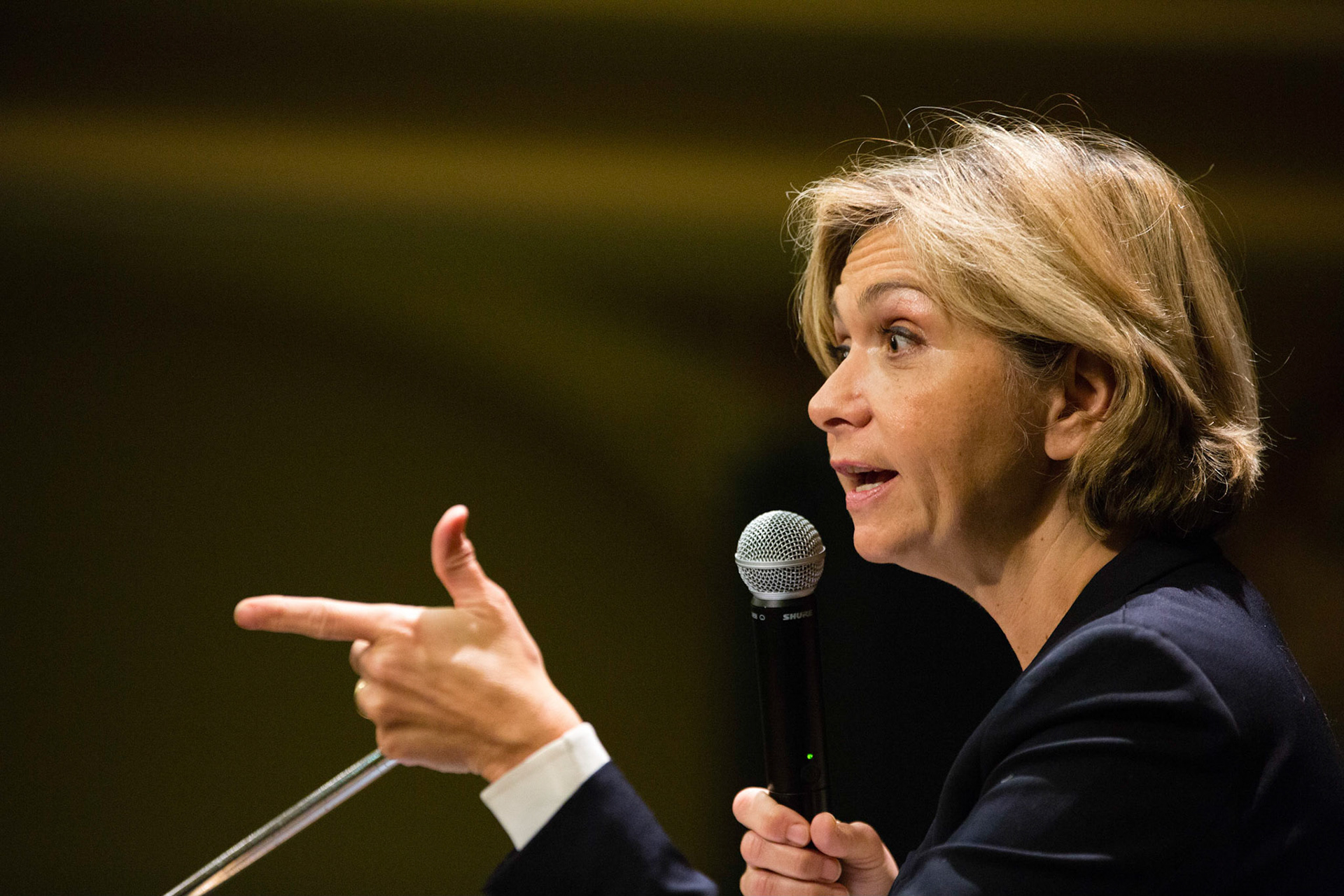 Valérie Pécresse (présidente de la région Ile de France), lors d'un meeting pour les élections législatives à Montargis. France, Montargis, 20/03/2018