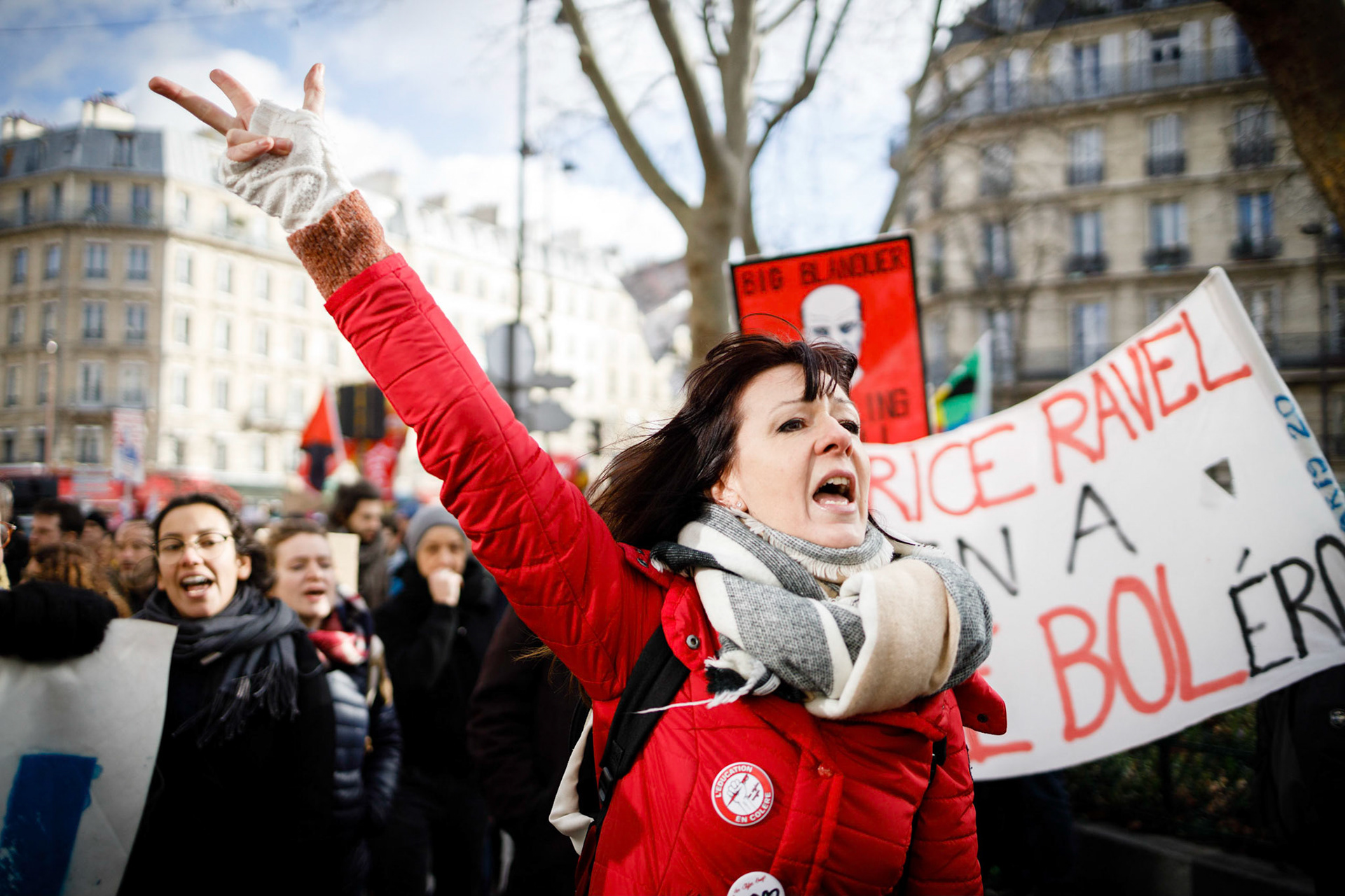 Manifestation, à Paris, contre la réforme des retraites, le 29/01/2020. Paris, FRANCE - 29/01/2020