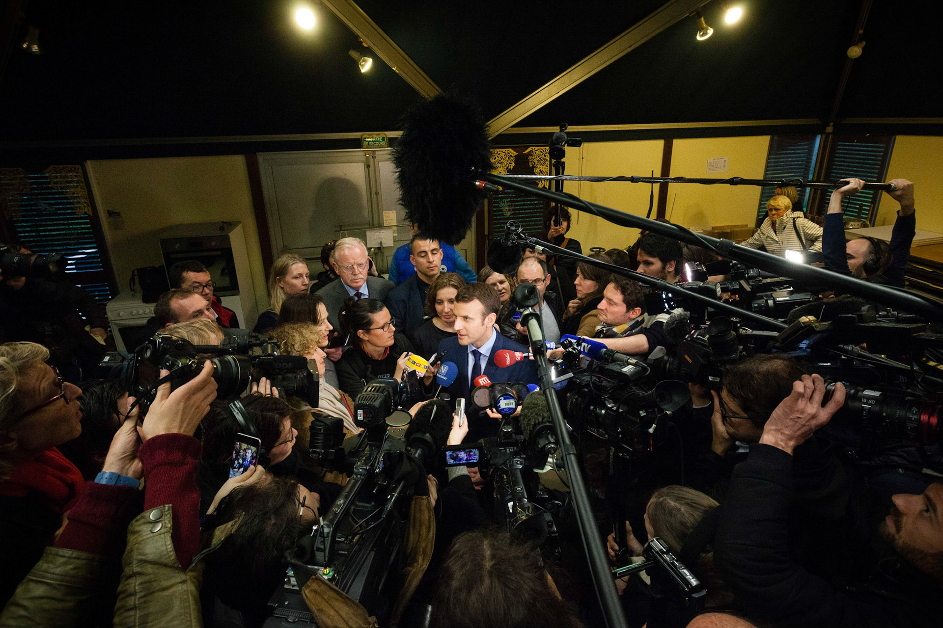 Emmanuel Macron, à Avallon pendant la campagne présidentielle. Avallon, FRANCE - 23/03/2017