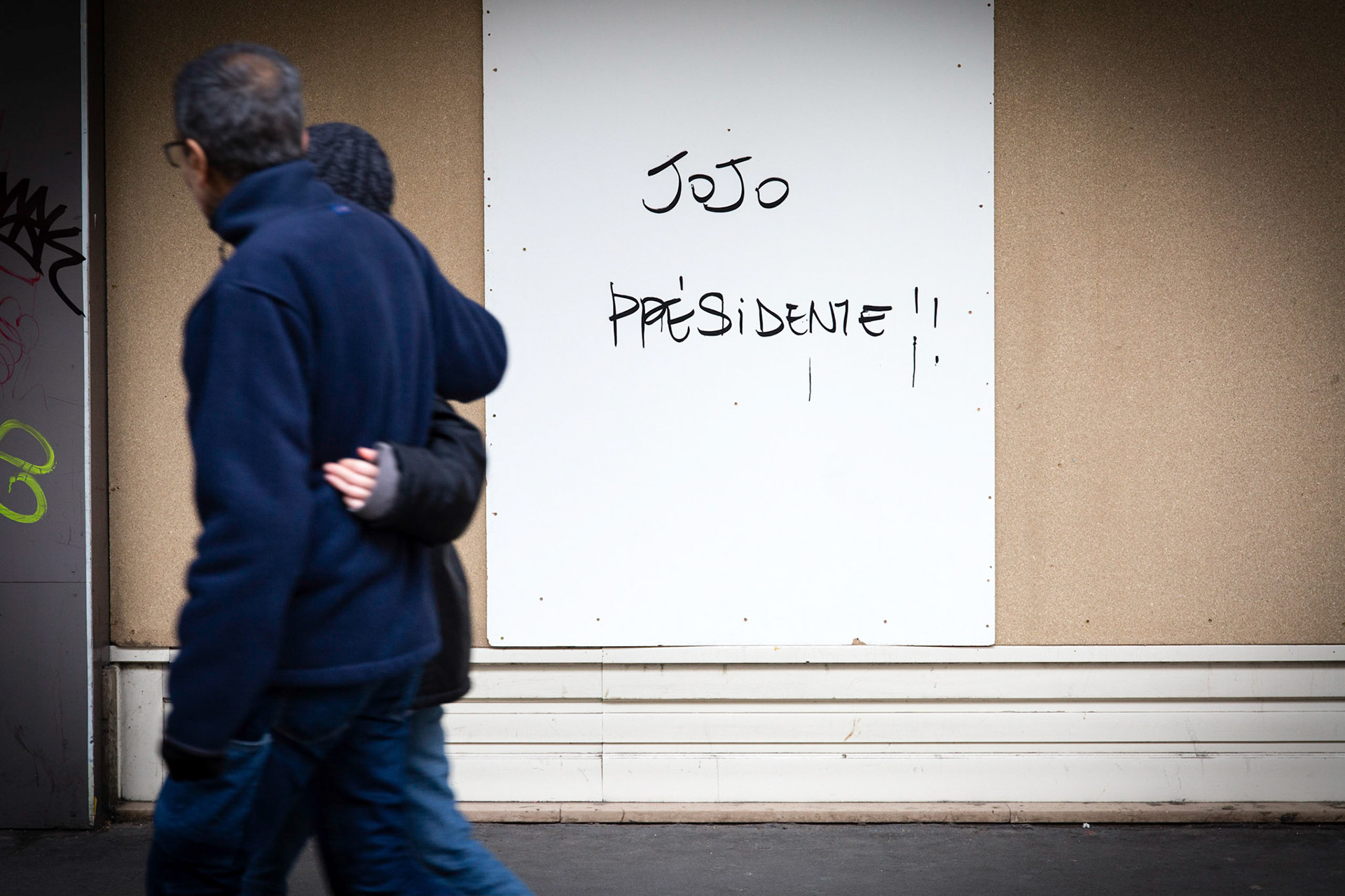 Tags pendant une manifestation de la fonction publique à Paris. Paris, FRANCE - 05/02/2019