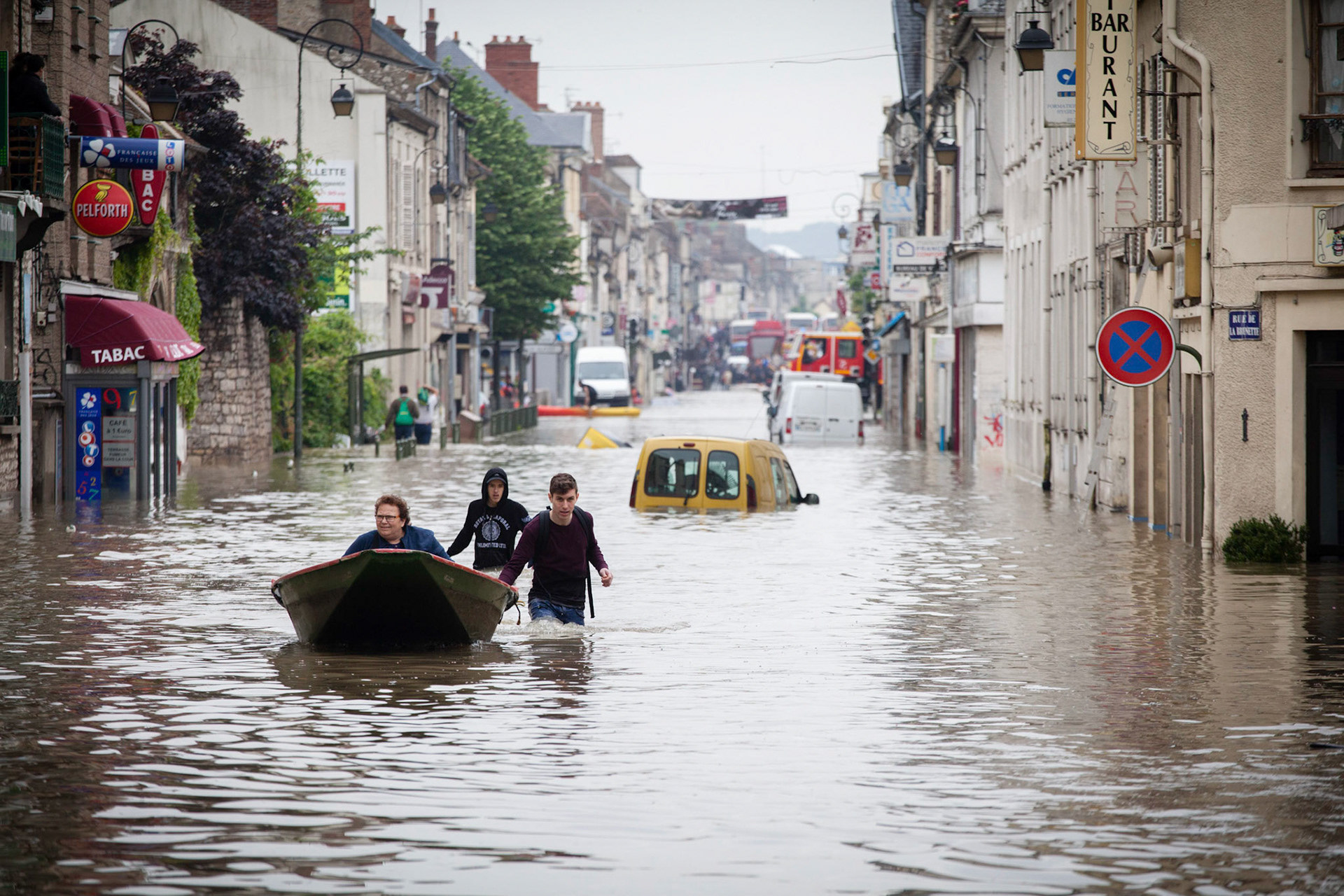 Inondations, suite à une crue du Loing, à Nemours. 01/06/2016