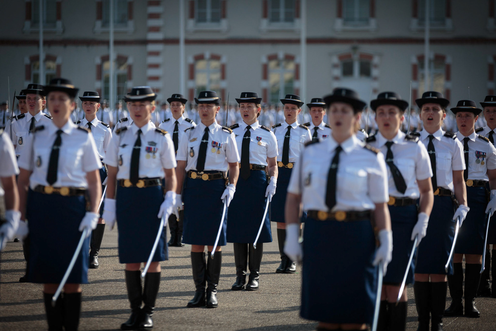 Déplacement de Christophe Castaner (ministre de l'intérieur) à l'École des officiers de la gendarmerie nationale (EOGN) de Melun. Melun, FRANCE - 27/06/2019