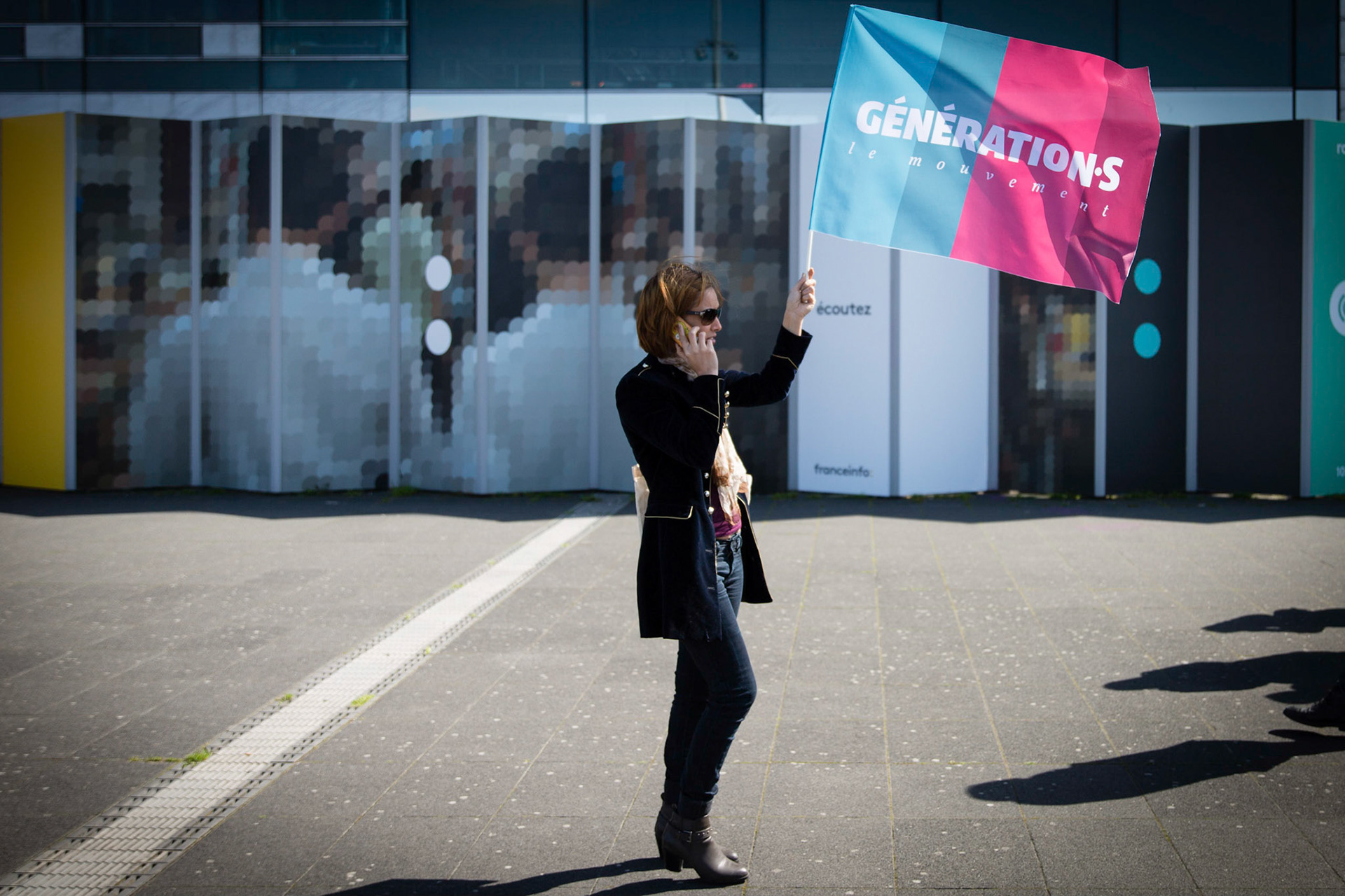 Manifestation de Génération.S devant les locaux de France Télévisions, à Paris. Paris, FRANCE - 26/03/2019