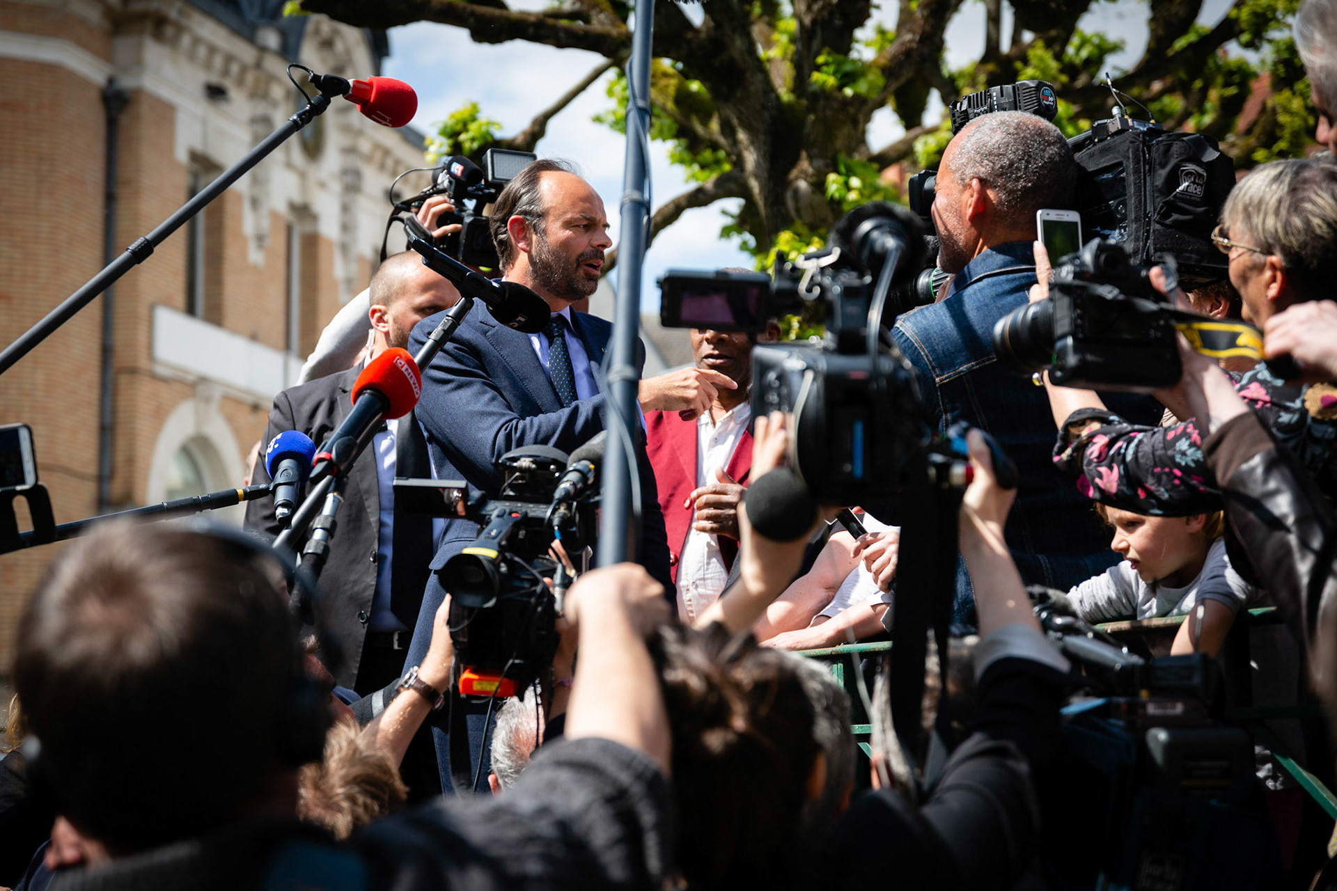 Le premier ministre Edouard Philippe visite Vierzon. Vierzon, FRANCE - 03/05/2018
