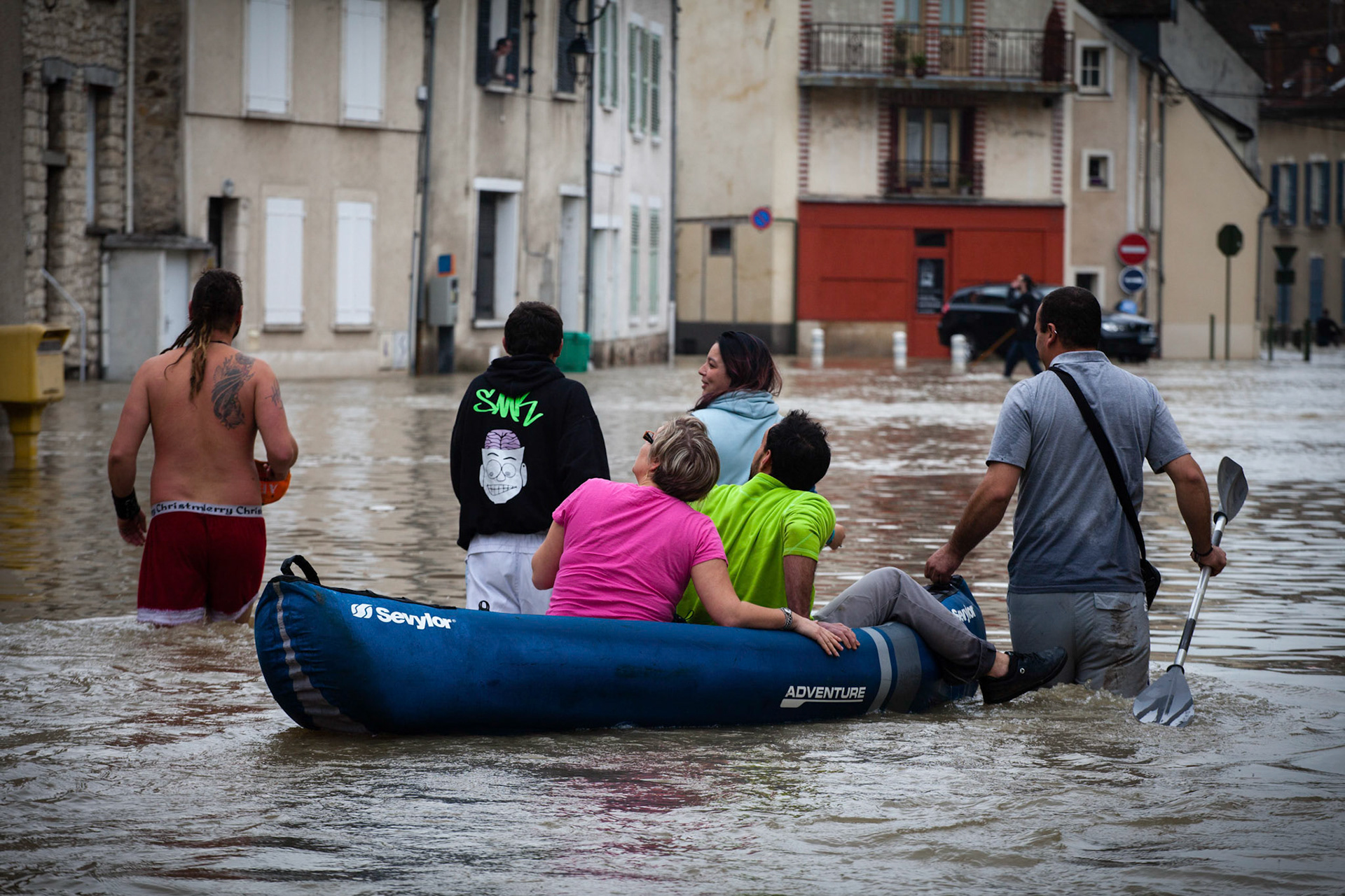 Inondations, suite à une crue du Loing, à Nemours. 01/06/2016
