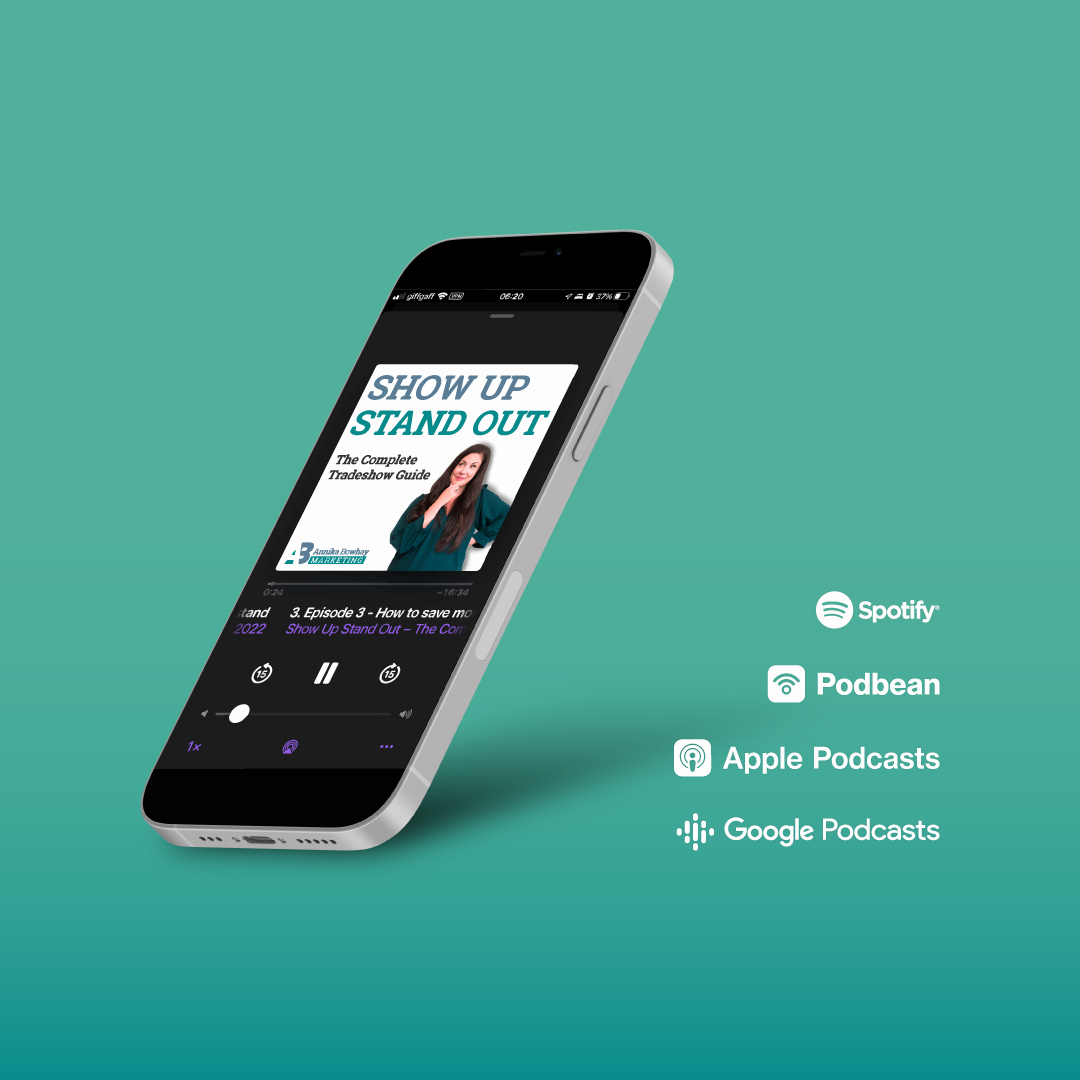 "Show Up Stand Out" podcast cover mockup