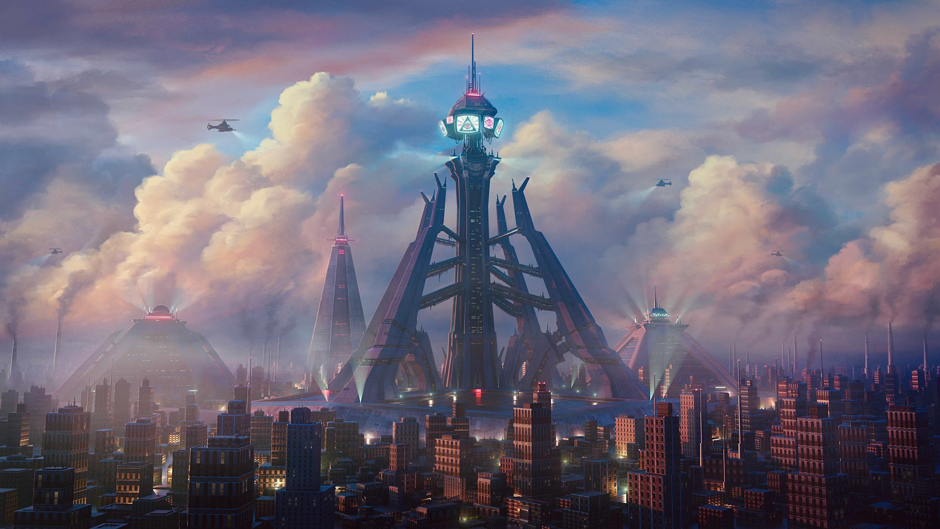 "1984" Iteration #2 – Digital Paintover of 3D Blender Environment