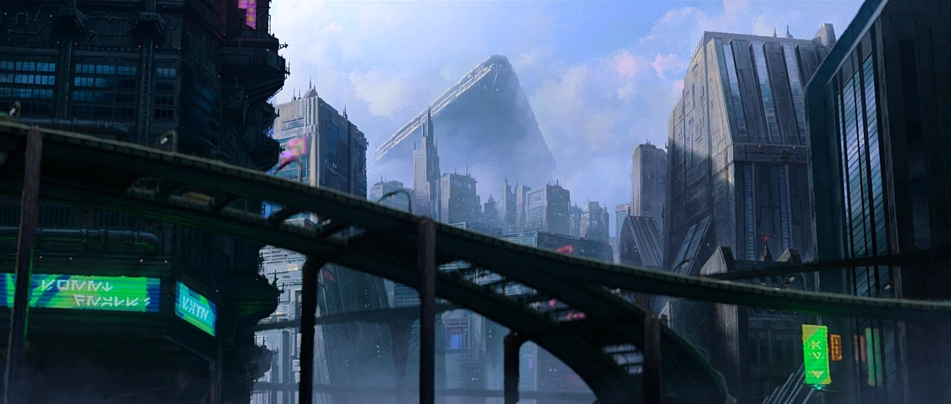 DMP City & VFX (added clouds, holosigns, and buildings)