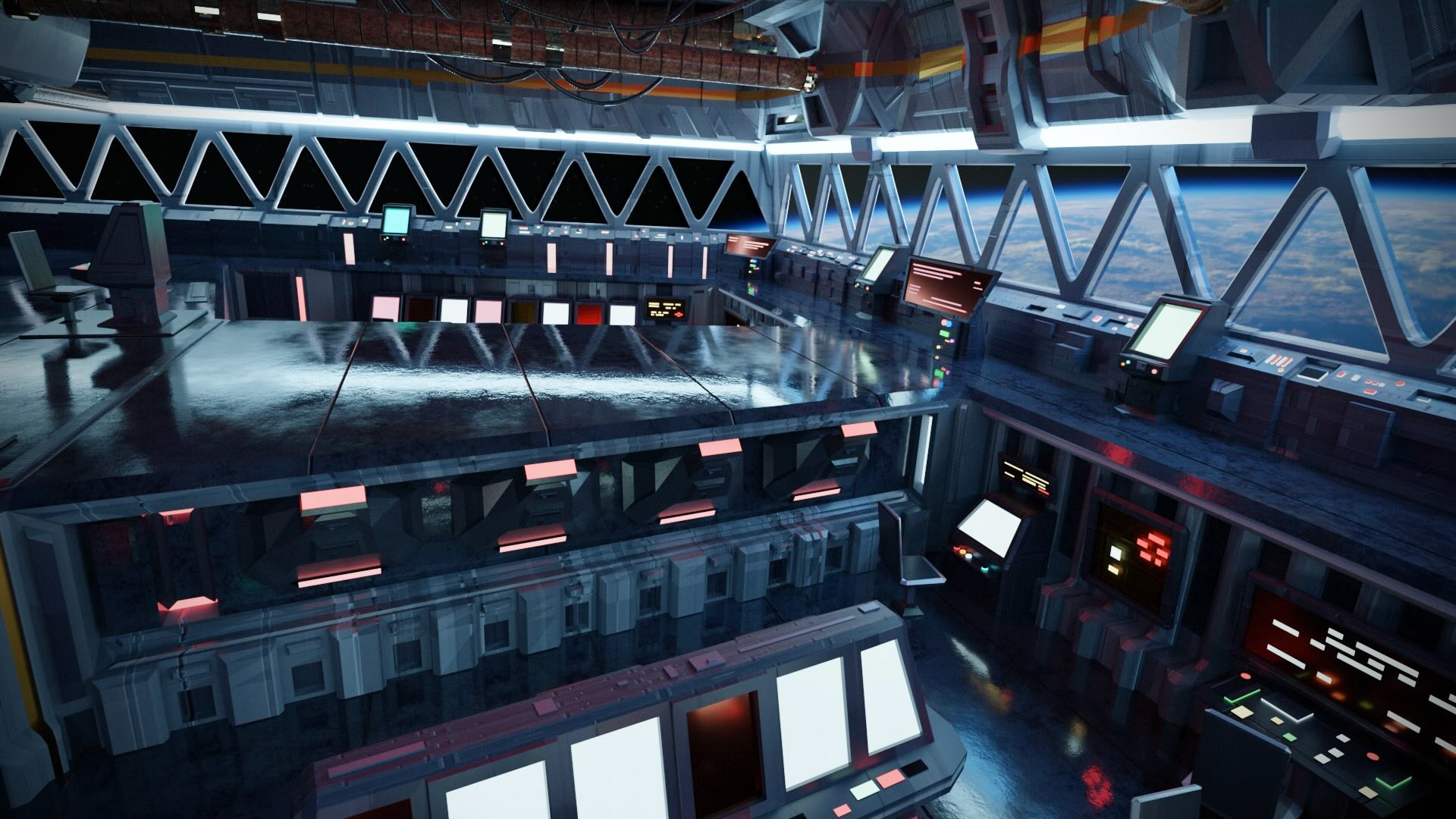 Spaceship CG Set Design – Modeled and Textured in Blender