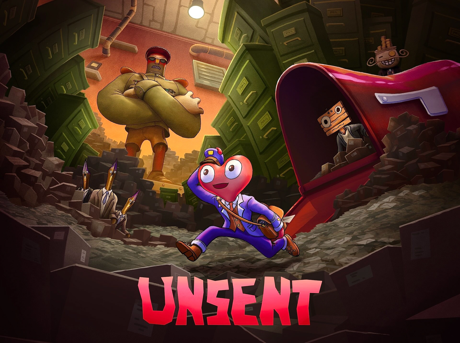 Promotional art created for "UNSENT", developed by SlimeWare Games
