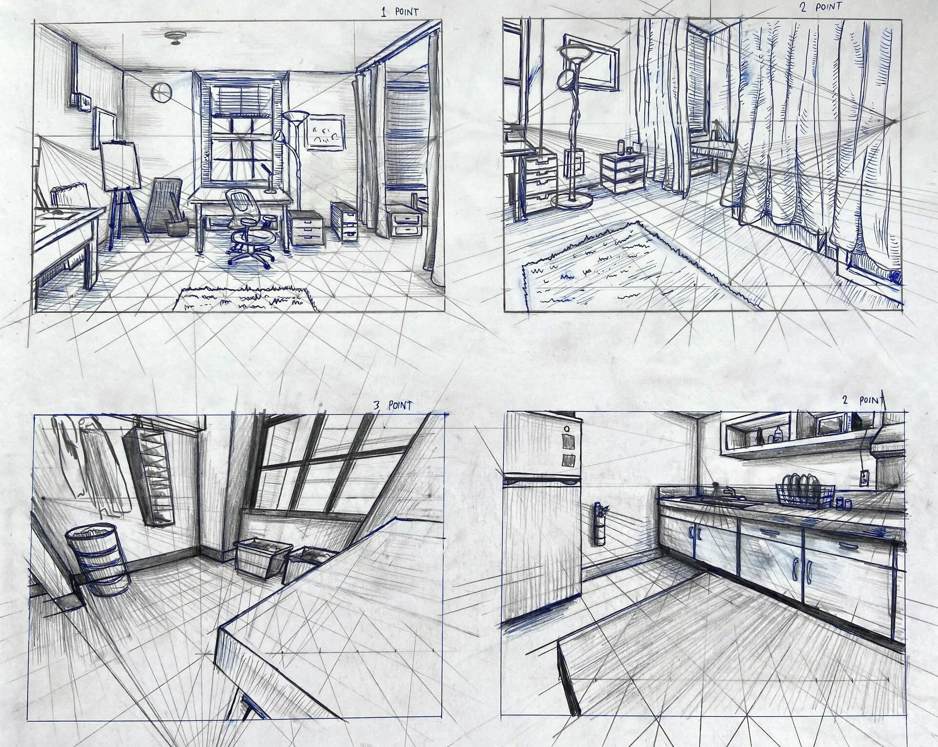 Sketched Perspective Studies