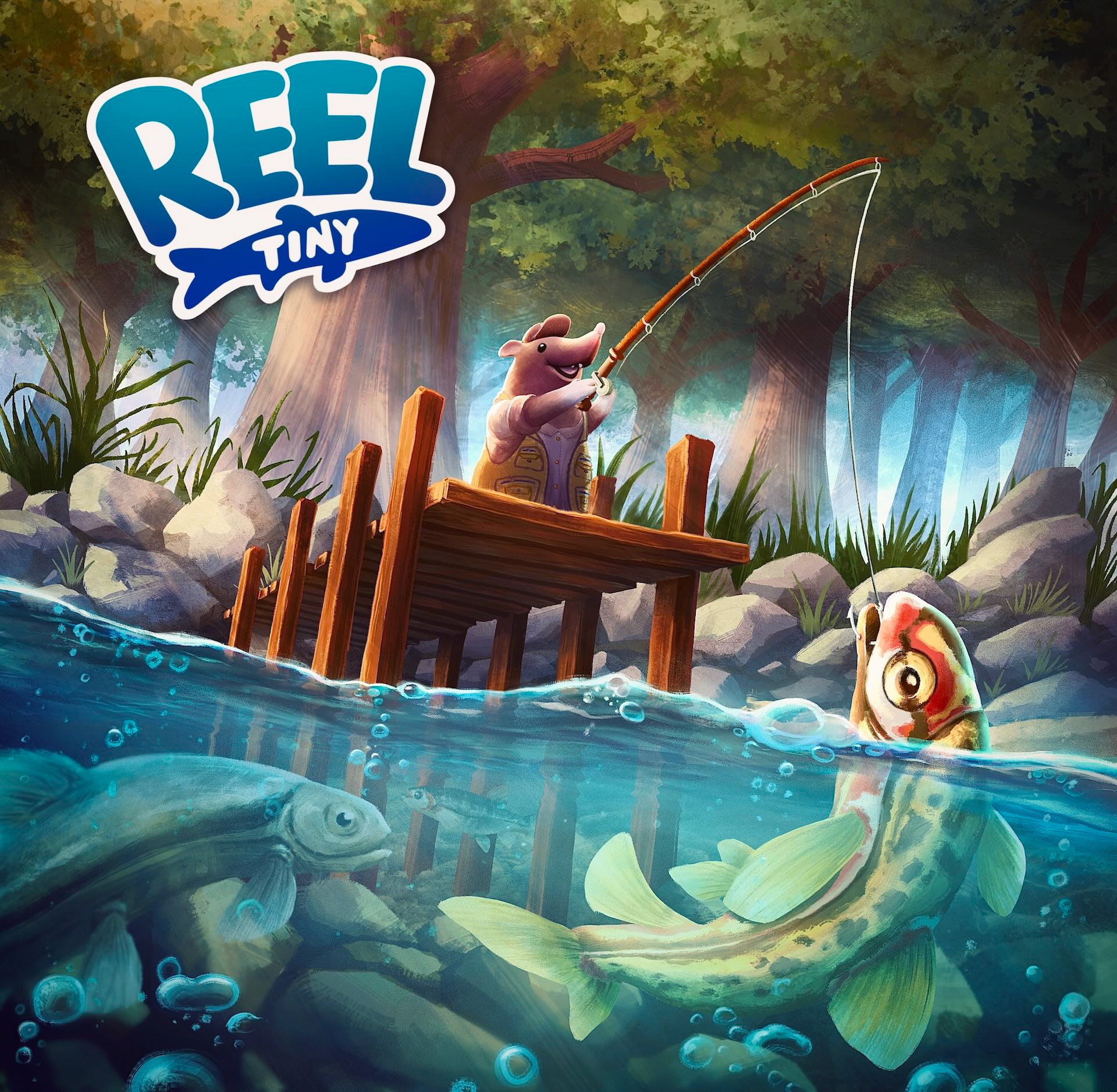 Cover art created for "Reel Tiny", developed by Red Rabbit Games