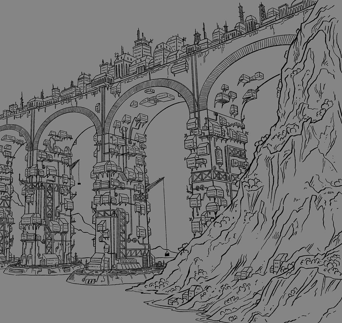 Initial Line Art Drawing