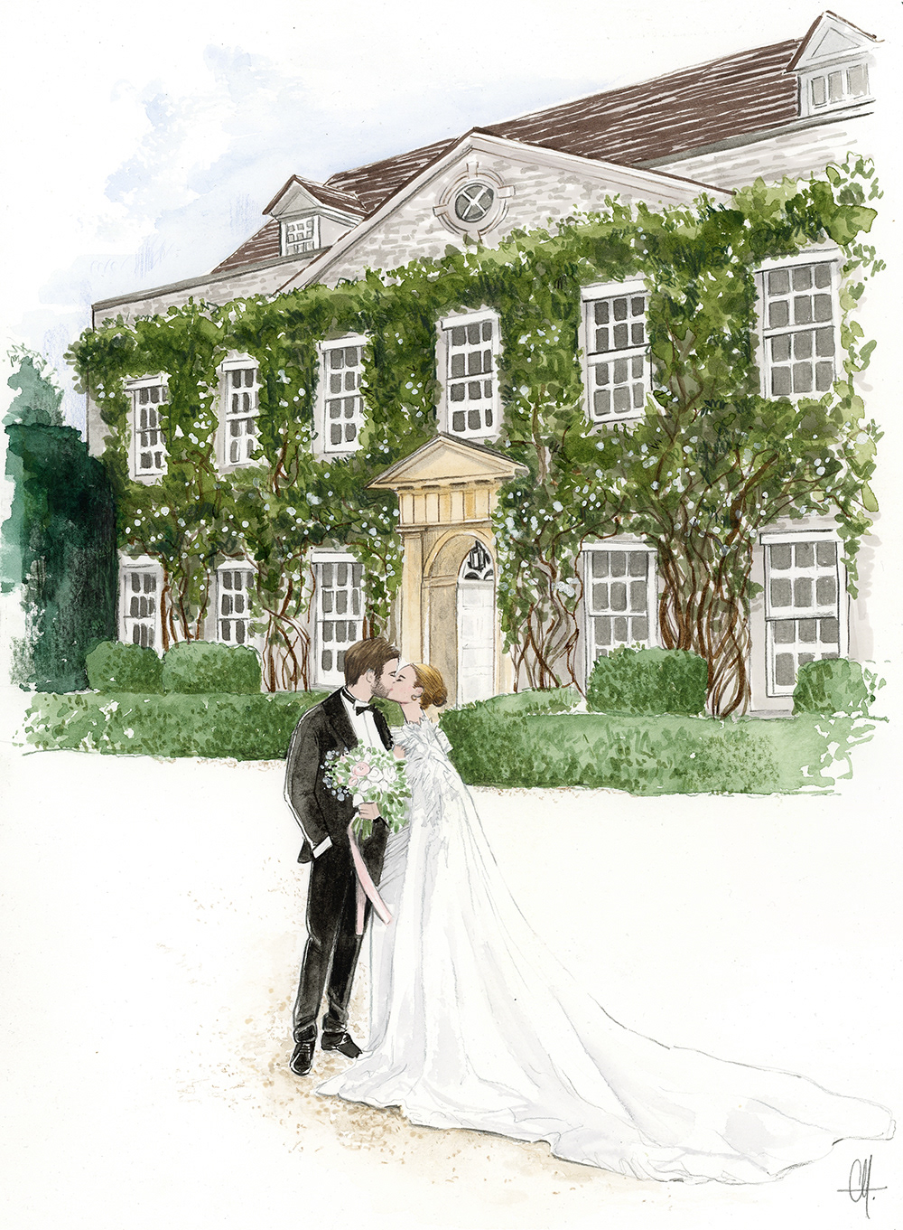 Aquarelle Mariage ( Illustration English Wedding)