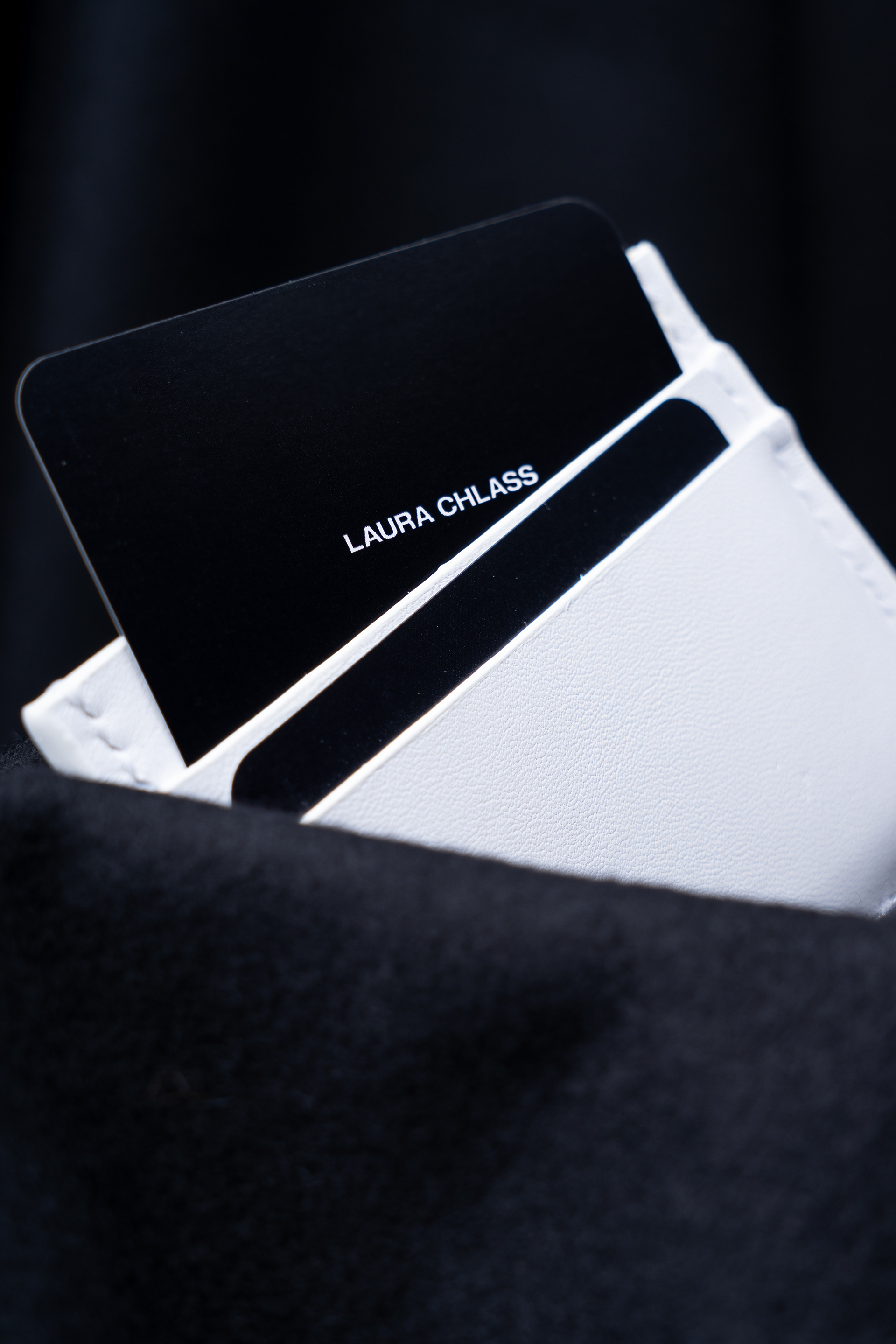 Laura Chlass "SMALL LEATHER GOODS" - CARDHOLDER BLANC
