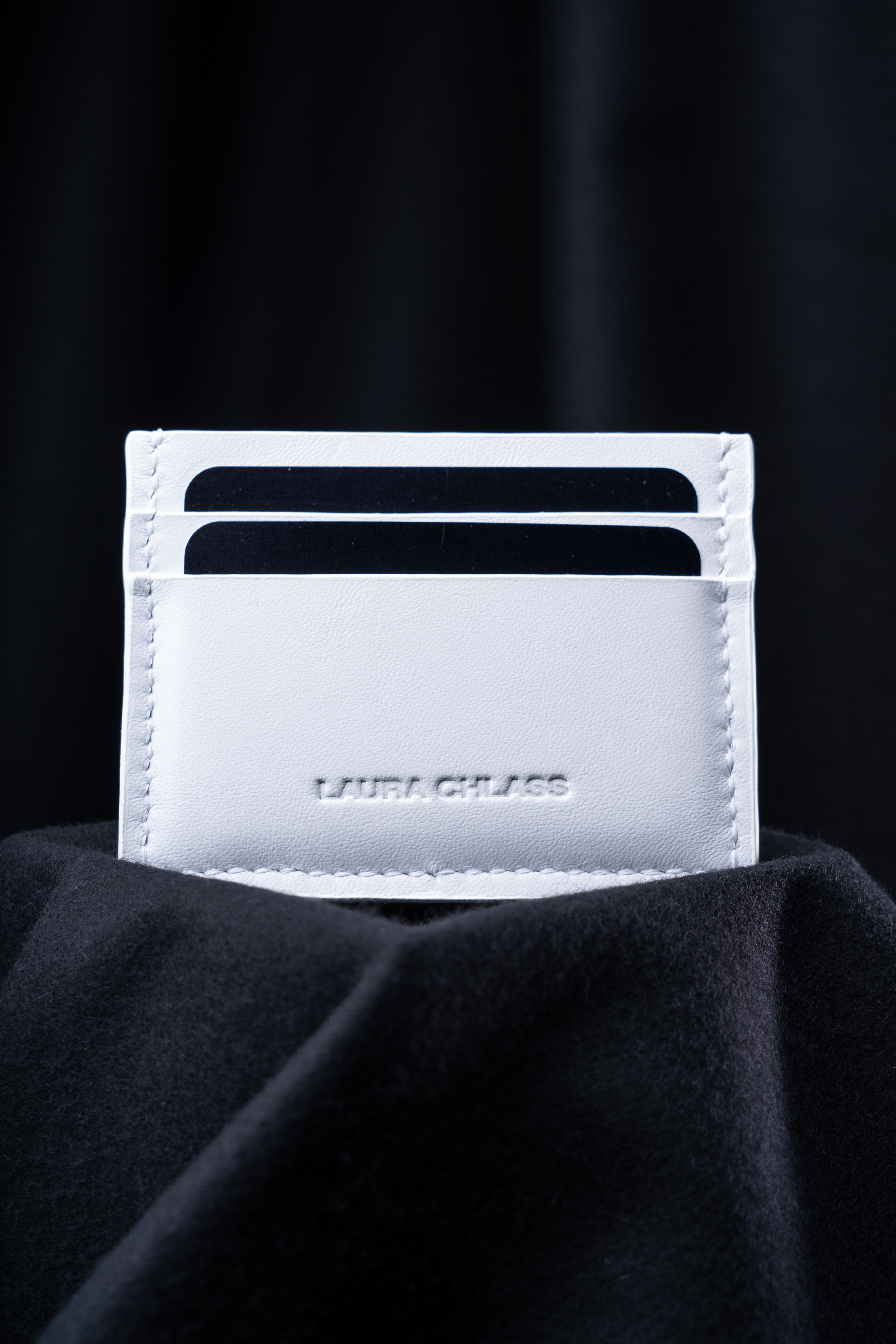 Laura Chlass "SMALL LEATHER GOODS" - CARDHOLDER BLANC