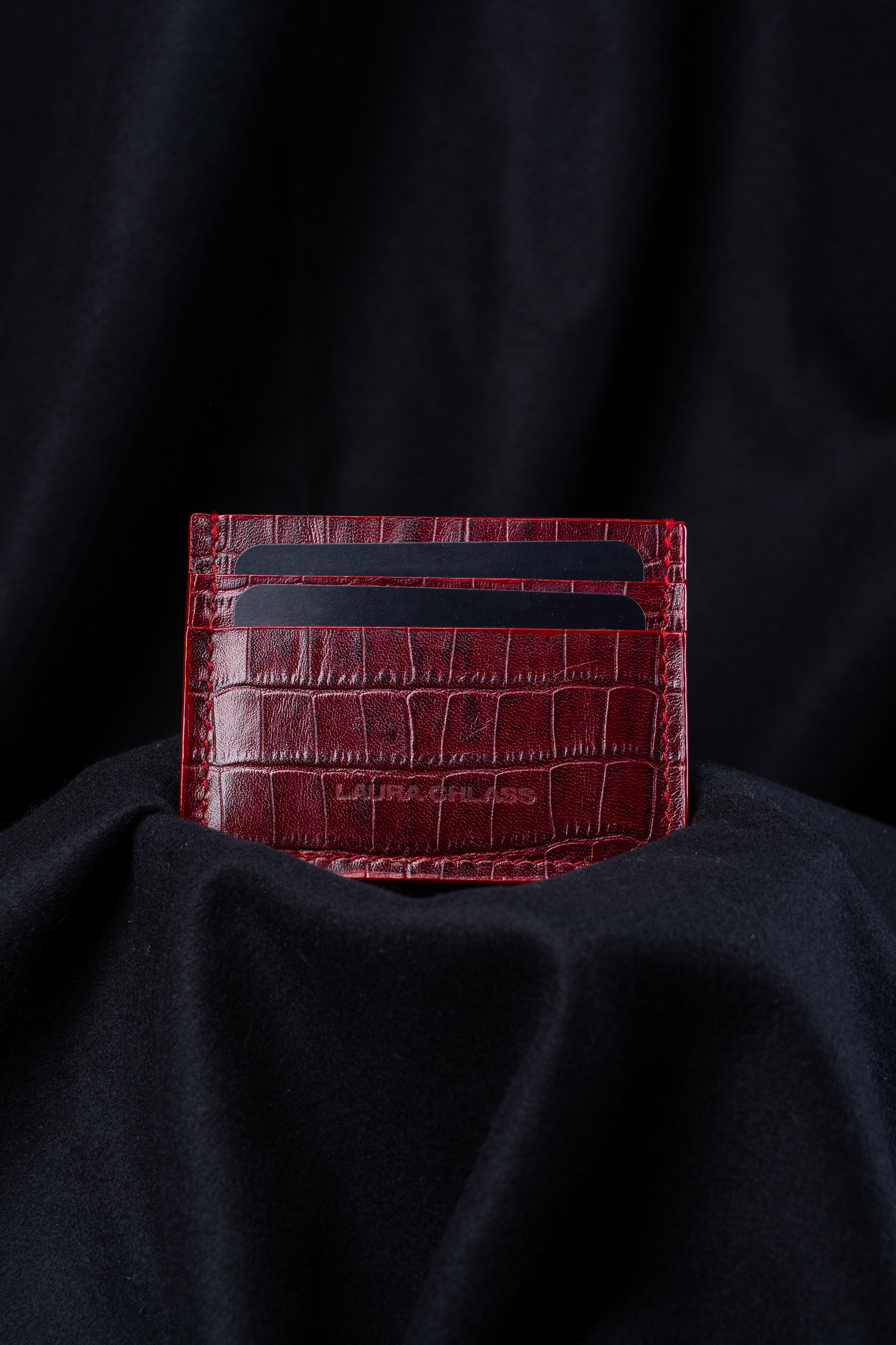  Laura Chlass "SMALL LEATHER GOODS" - CROCODILE EMBOSSED CARDHOLDER