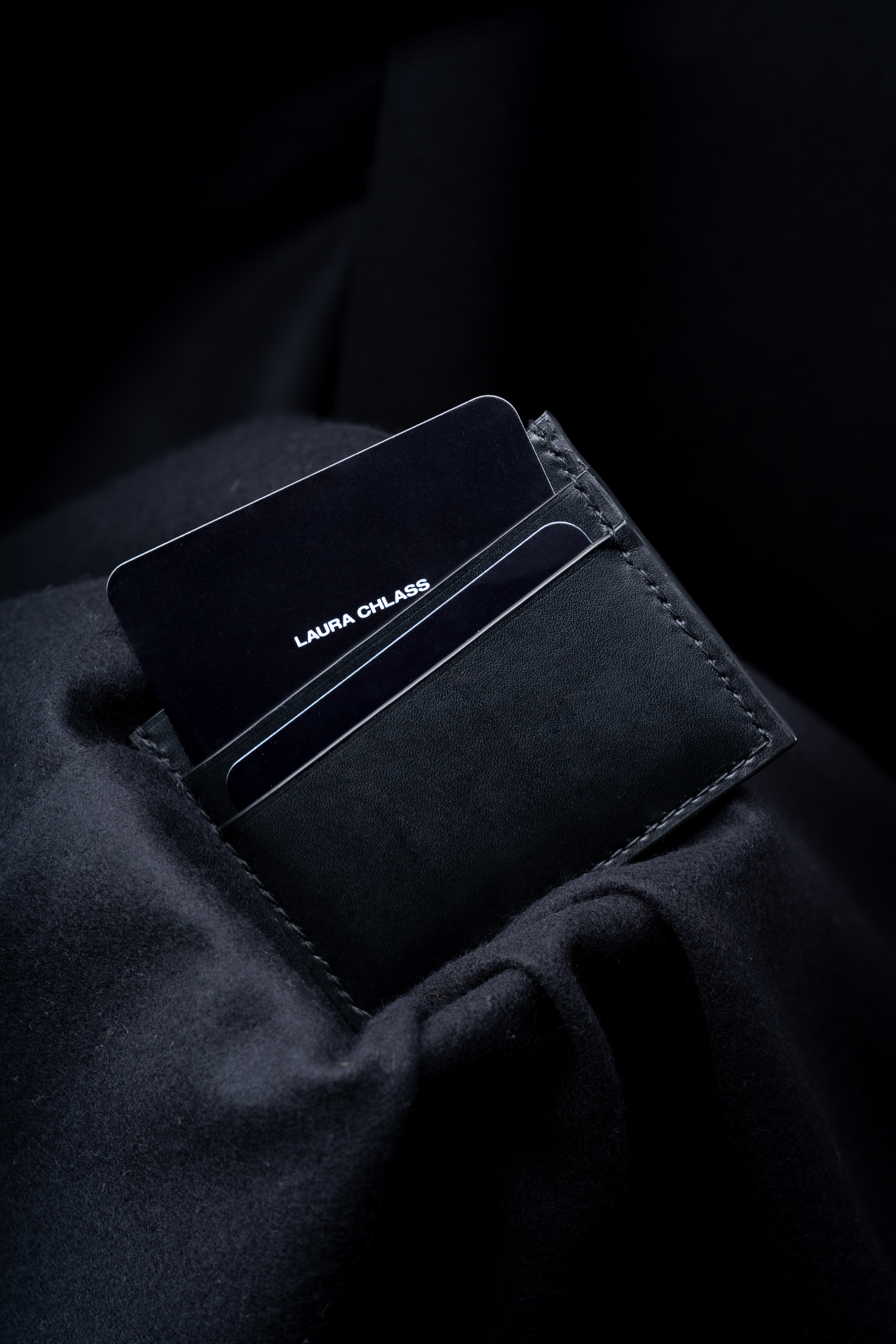 Laura Chlass "SMALL LEATHER GOODS" - CARDHOLDER NOIR