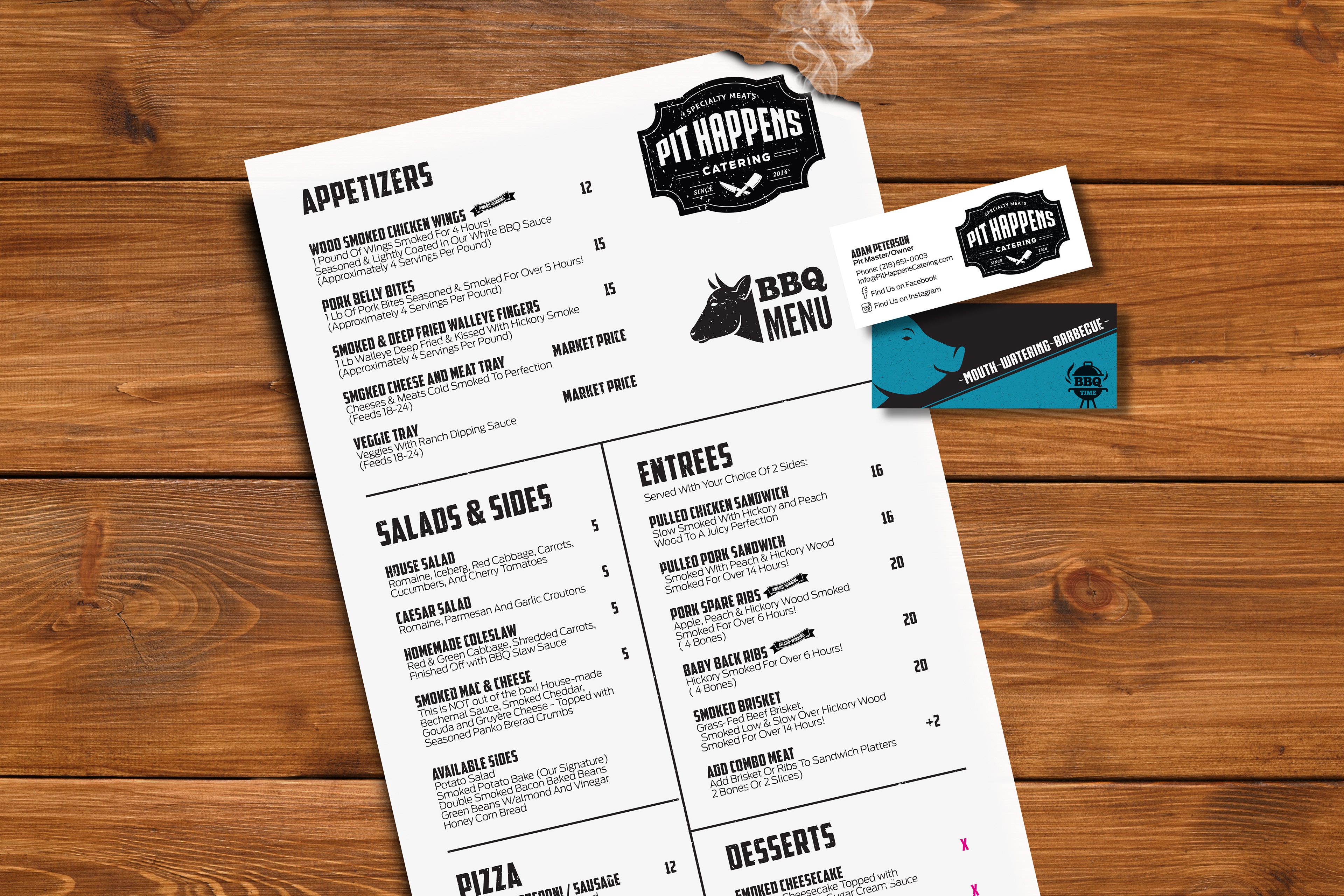 MENU + BUSINESS CARD DESIGN