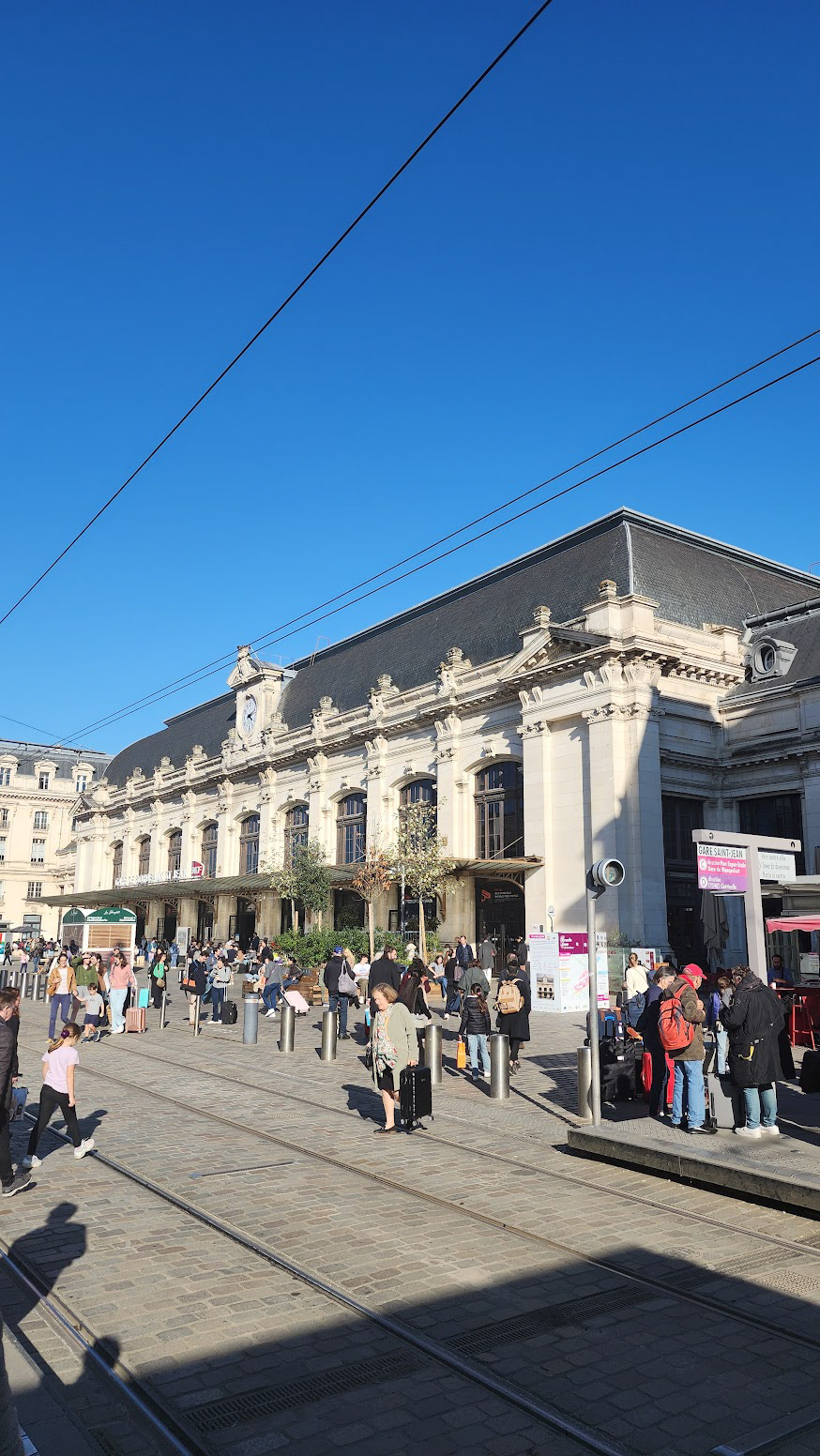 en route aboard the tram