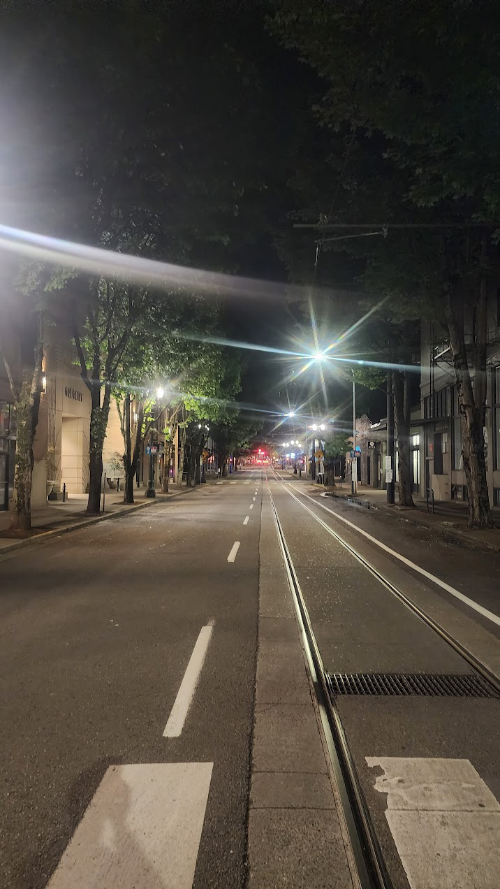 Not a lot going on late at night downtown Portland